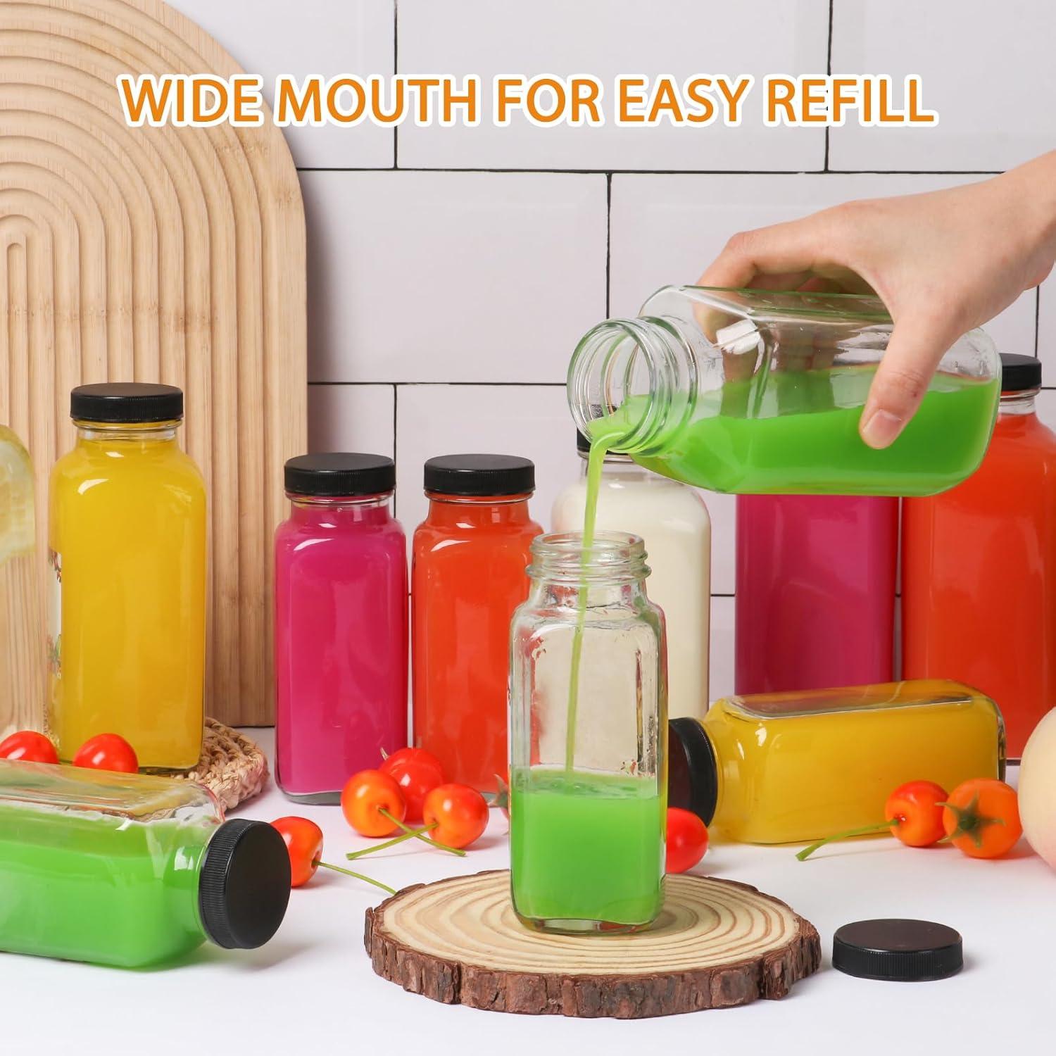 Botellas de vidrio AuroTrends 360ml con tapas - Set de 12