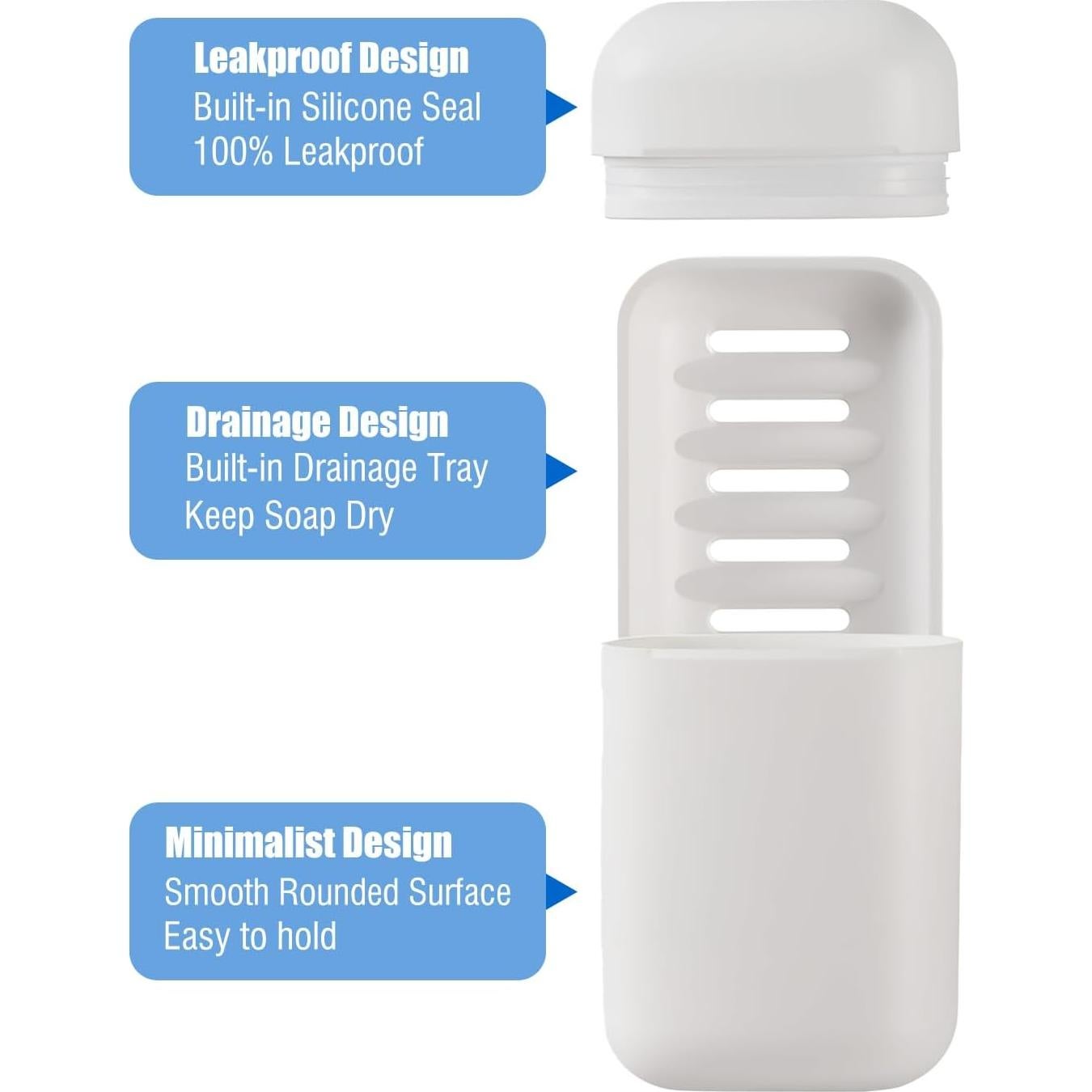 Estuche de Jabón AIMAIAIMAI Gris a Prueba de Fugas 12x7.4cm