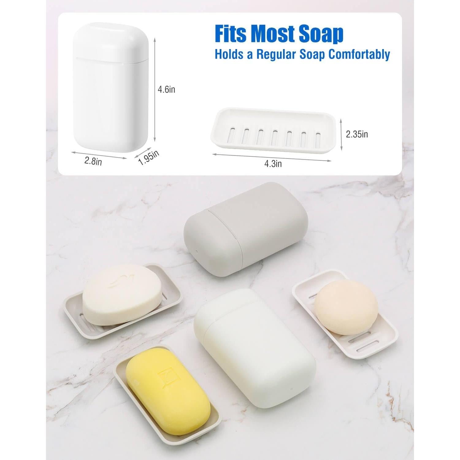 Estuche de Jabón AIMAIAIMAI Gris a Prueba de Fugas 12x7.4cm