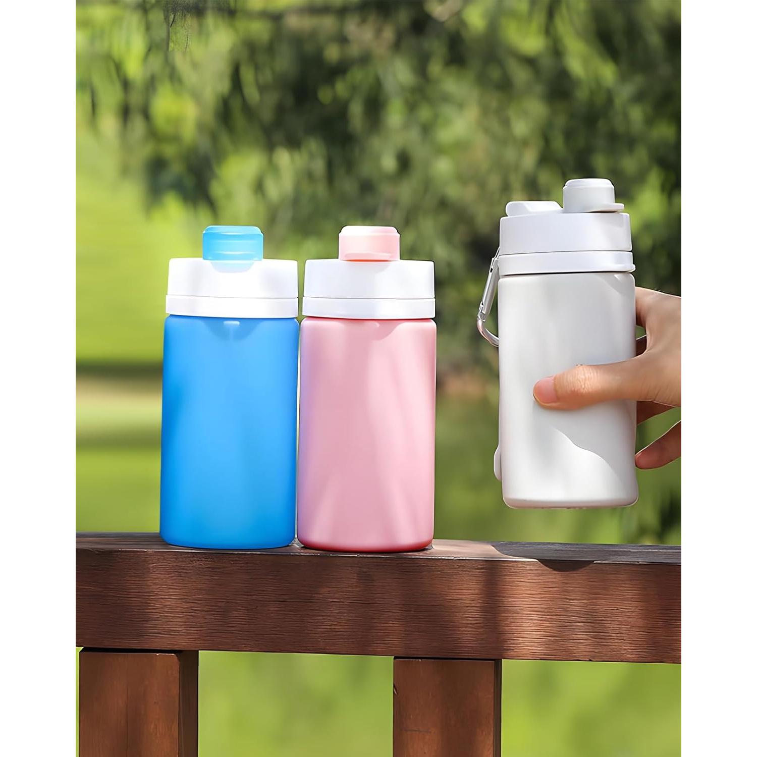 Botella de Agua Plegable MCOMCE 550ml Libre de BPA Azul