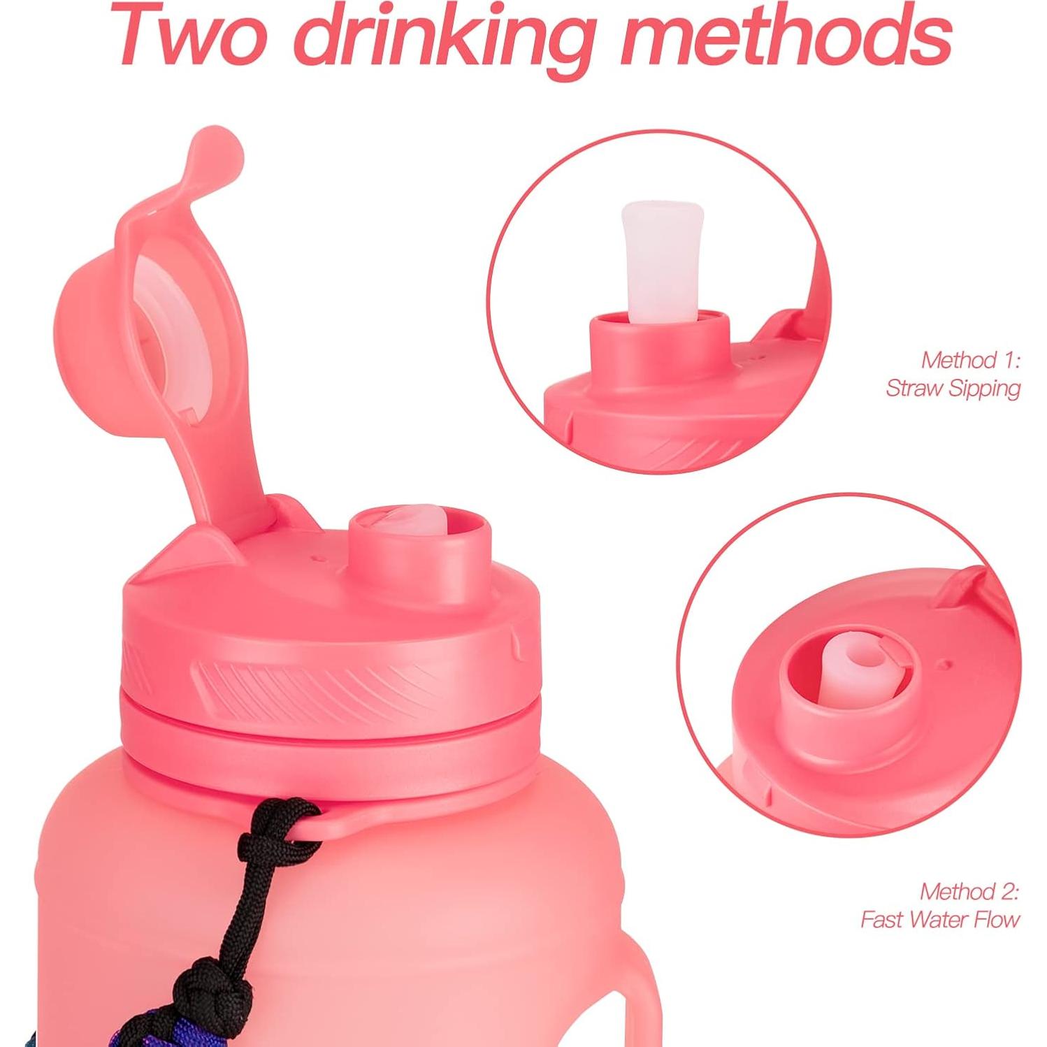 Botella de Agua Colapsable TakeToday 2L Rosa con Pajilla