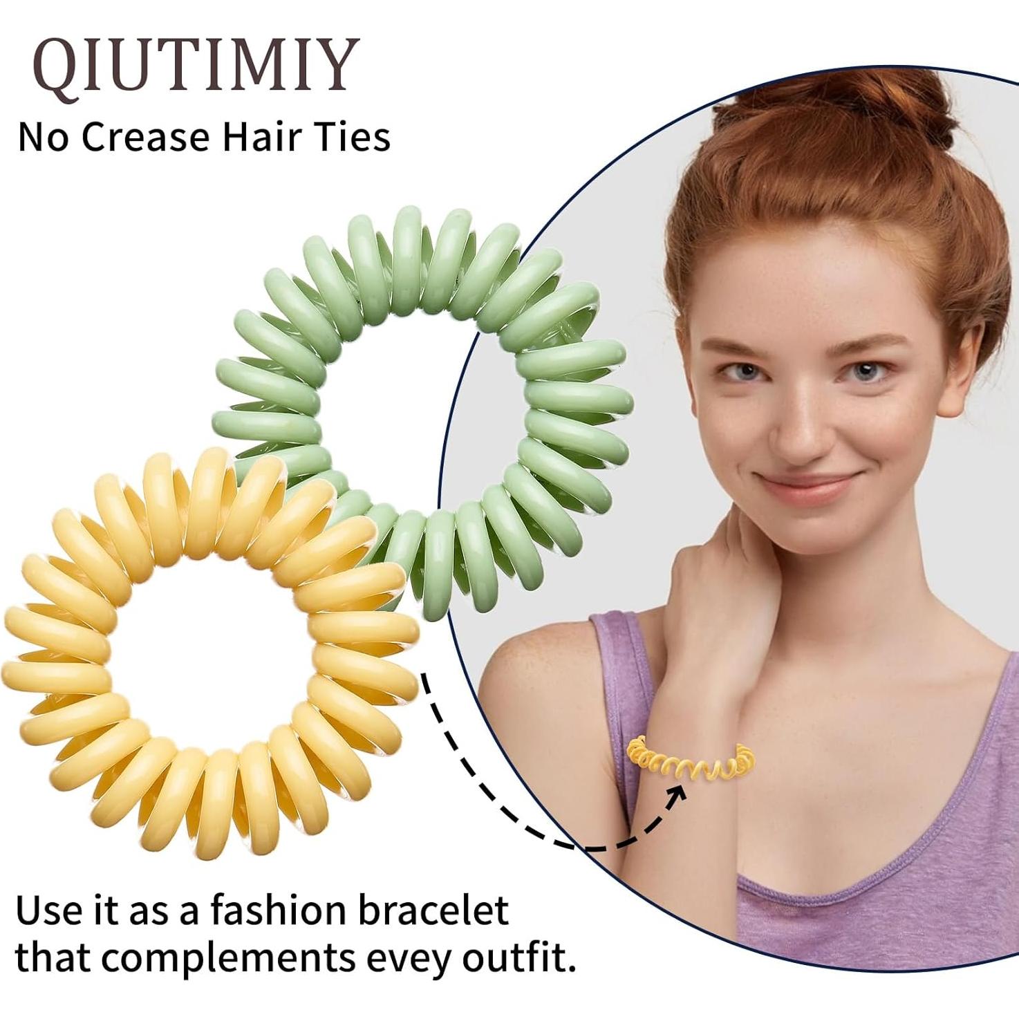 16 Piezas de Espirales para el Cabello QIUTIMIY - Macaron Brillante y Oscuro