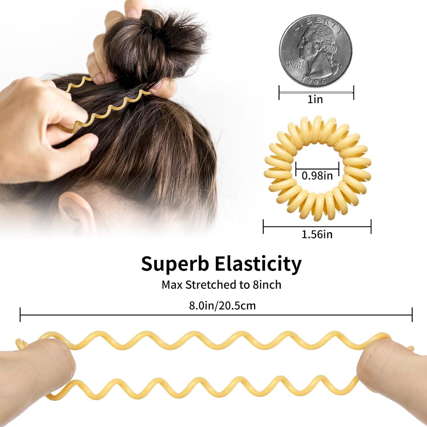 16 Piezas de Espirales para el Cabello QIUTIMIY - Macaron Brillante y Oscuro