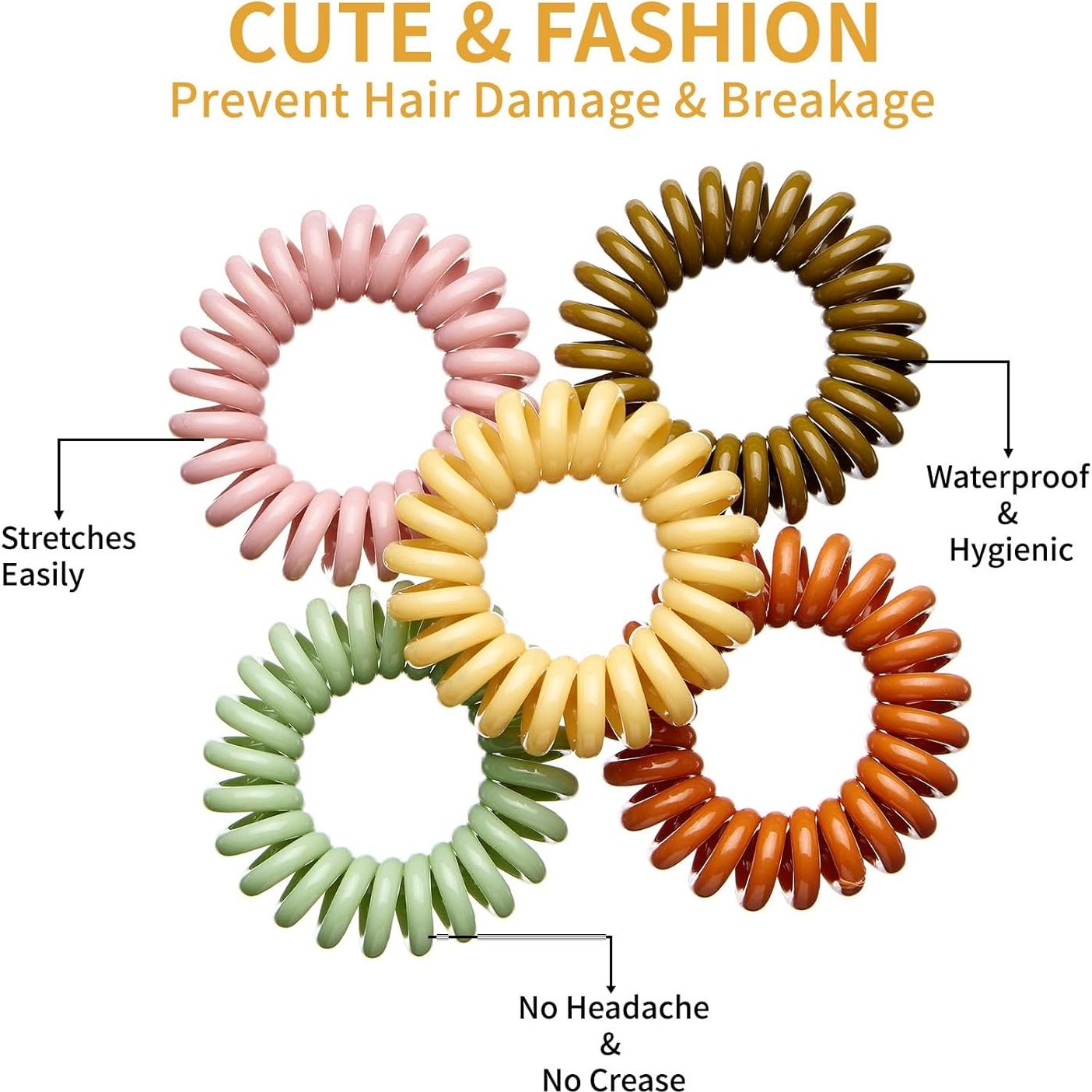 16 Piezas de Espirales para el Cabello QIUTIMIY - Macaron Brillante y Oscuro