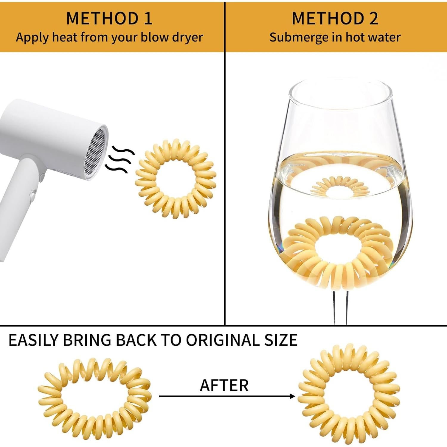 16 Piezas de Espirales para el Cabello QIUTIMIY - Macaron Brillante y Oscuro