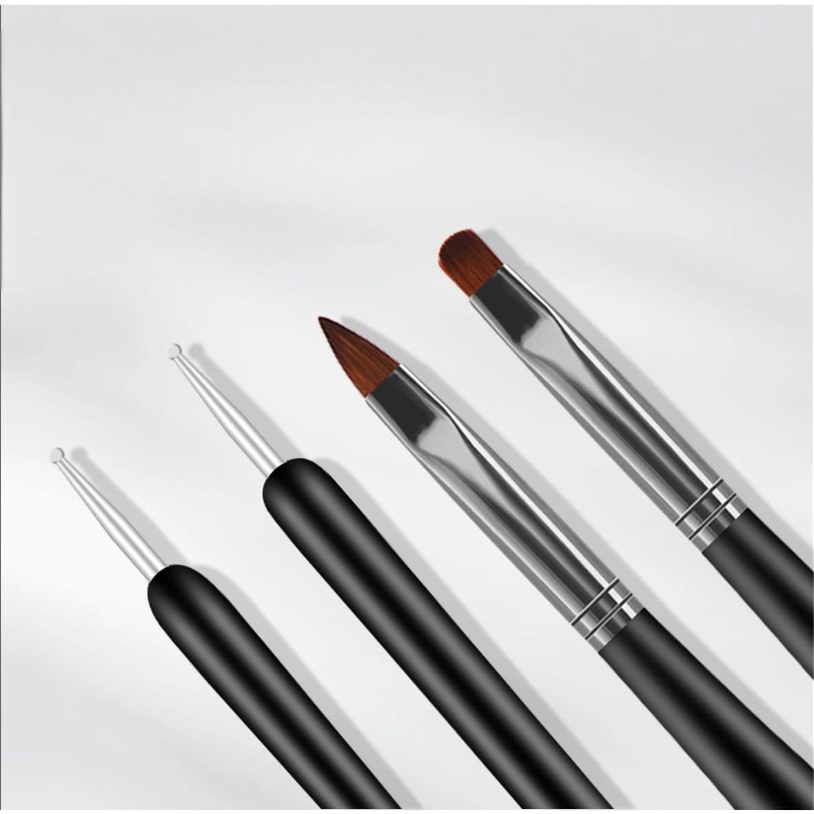 Set de Pinceles para Arte de Uñas ZEOHBETY 6 Pcs Negro