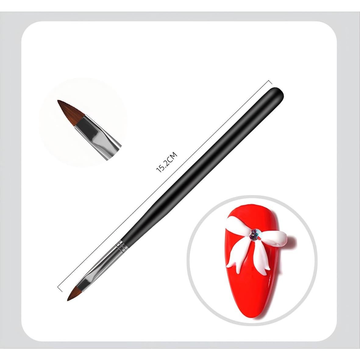 Set de Pinceles para Arte de Uñas ZEOHBETY 6 Pcs Negro