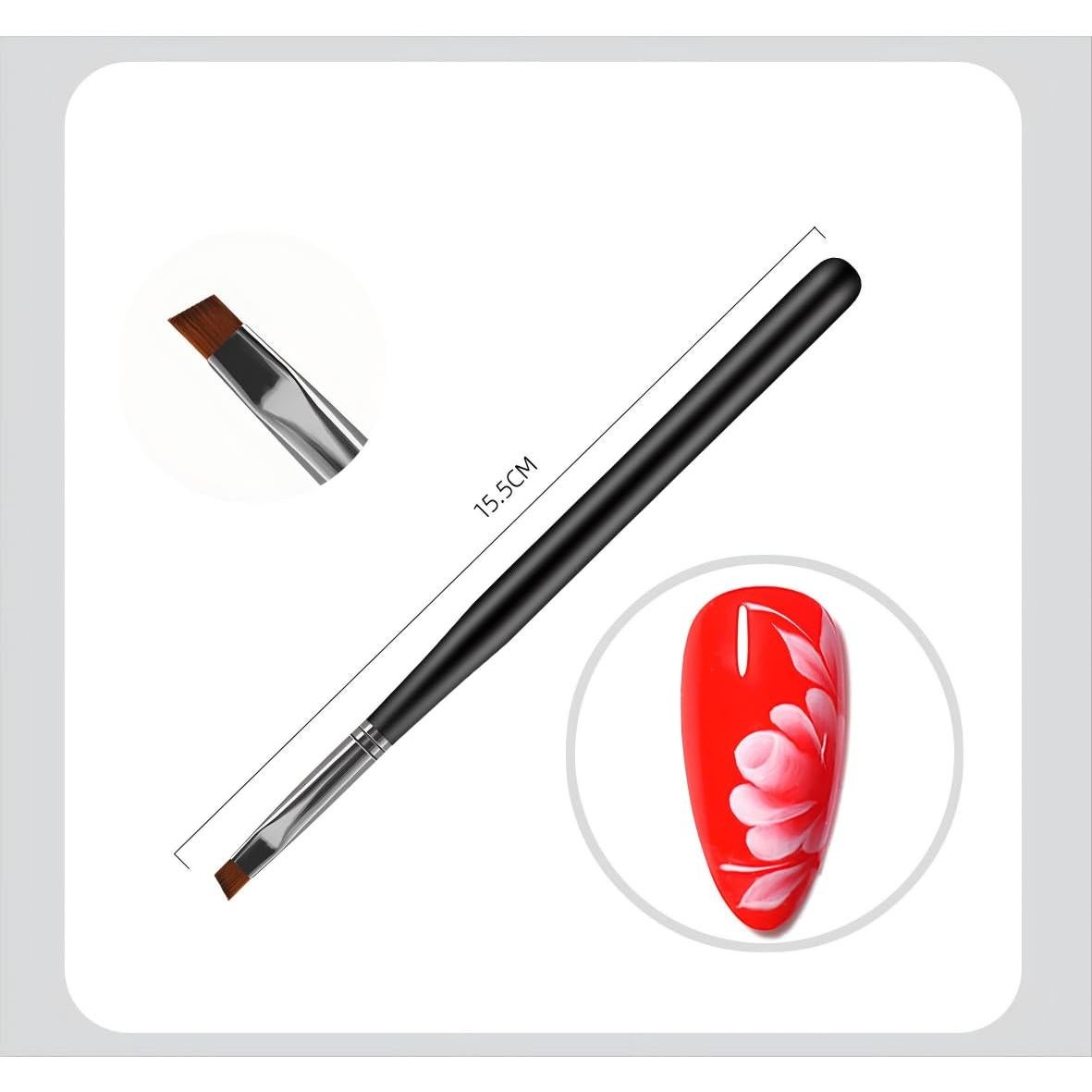 Set de Pinceles para Arte de Uñas ZEOHBETY 6 Pcs Negro