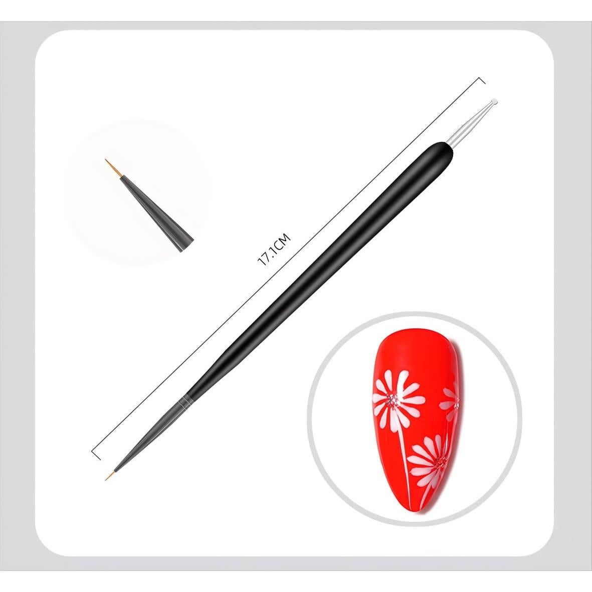 Set de Pinceles para Arte de Uñas ZEOHBETY 6 Pcs Negro