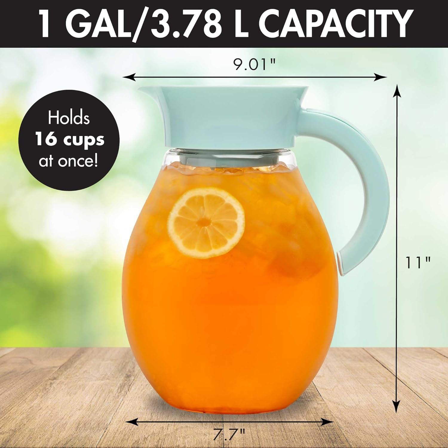 Jarra de Té Helado Primula 3.78L Aqua con Filtro Reutilizable