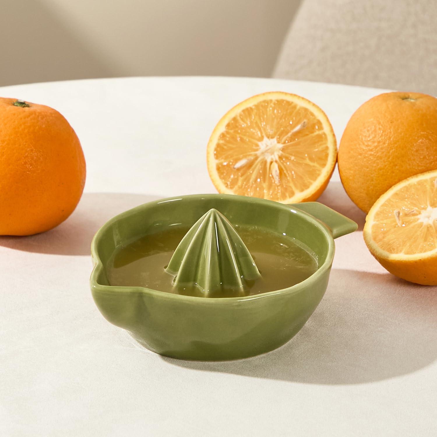 Exprimidor Manual de Limón Cerámica Tuioyoc Verde 16cm