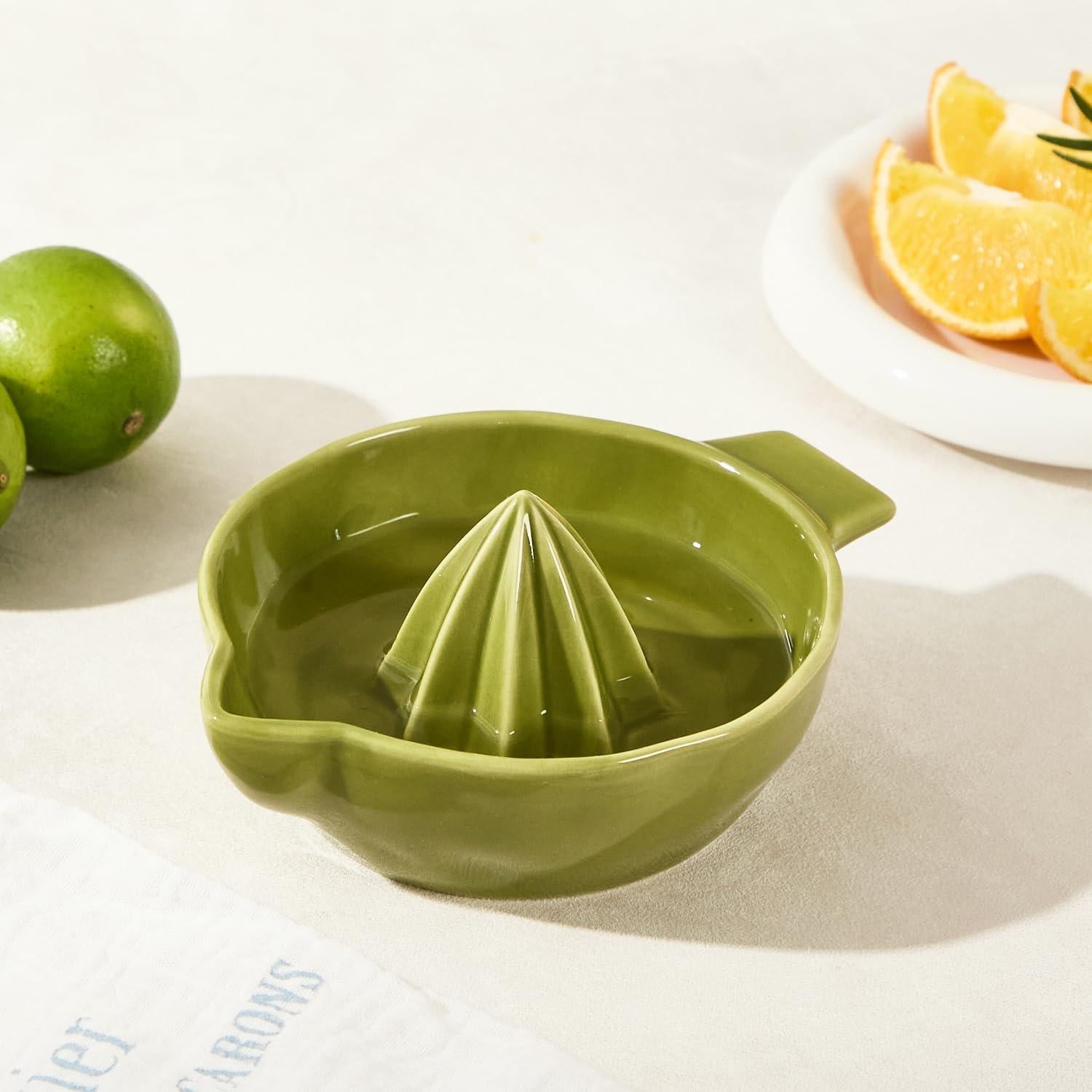 Exprimidor Manual de Limón Cerámica Tuioyoc Verde 16cm