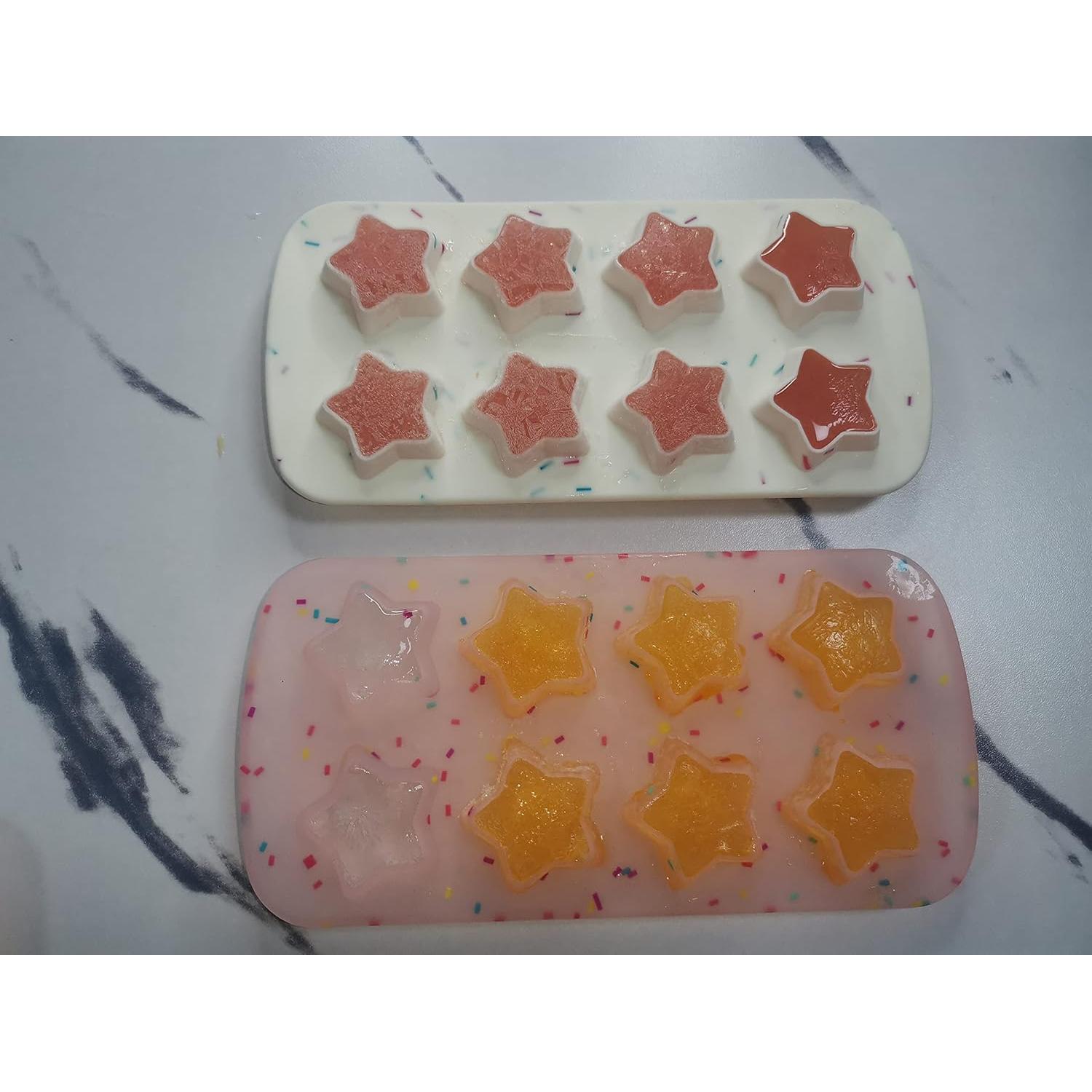 Conjunto de Moldes de Hielo de Silicona Qeewainfy 2 Piezas Estrella