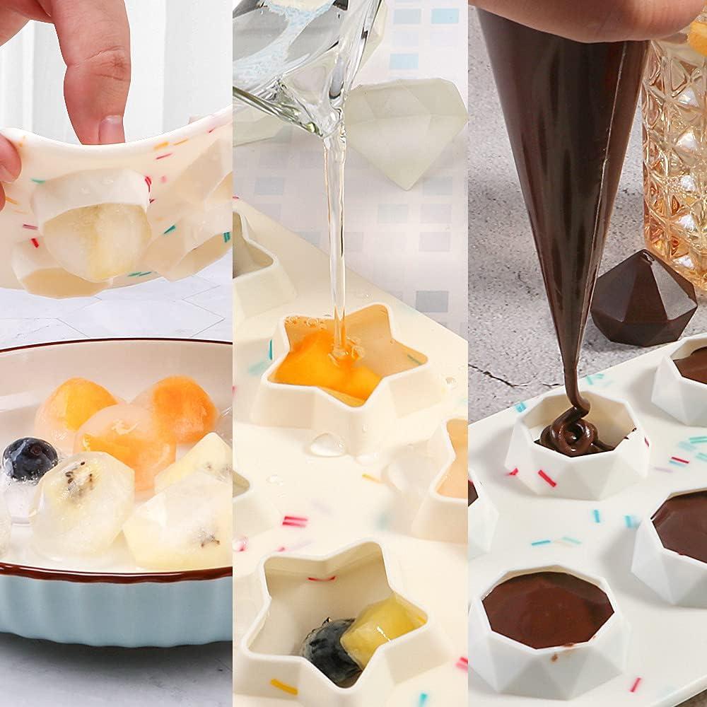 Conjunto de Moldes de Hielo de Silicona Qeewainfy 2 Piezas Estrella