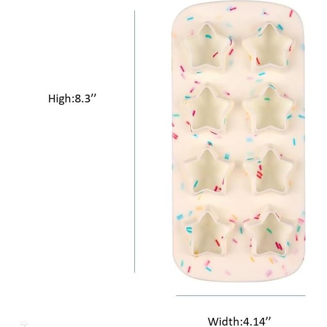 Conjunto de Moldes de Hielo de Silicona Qeewainfy 2 Piezas Estrella