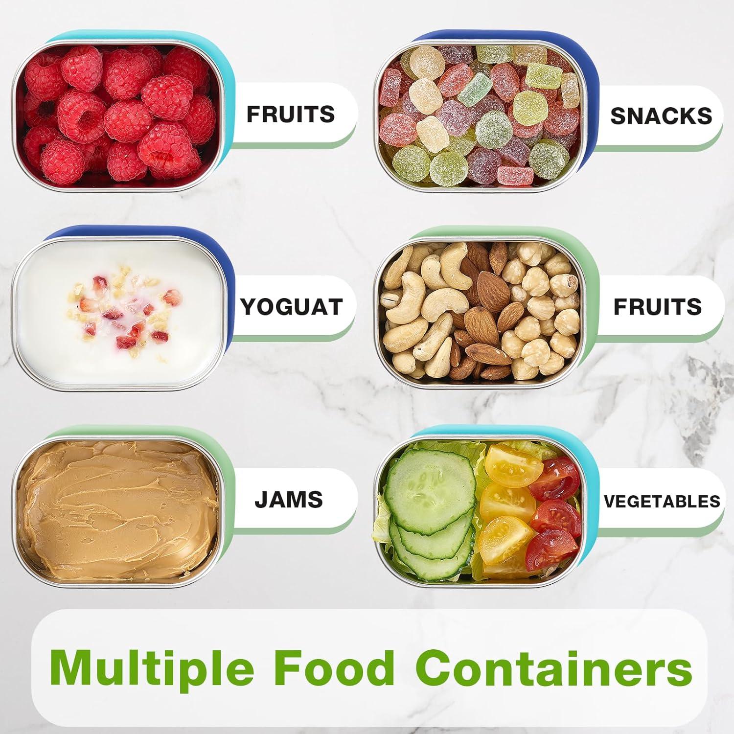 Paquete de 3 Contenedores de Snack Gencywe Acero Inoxidable 226g