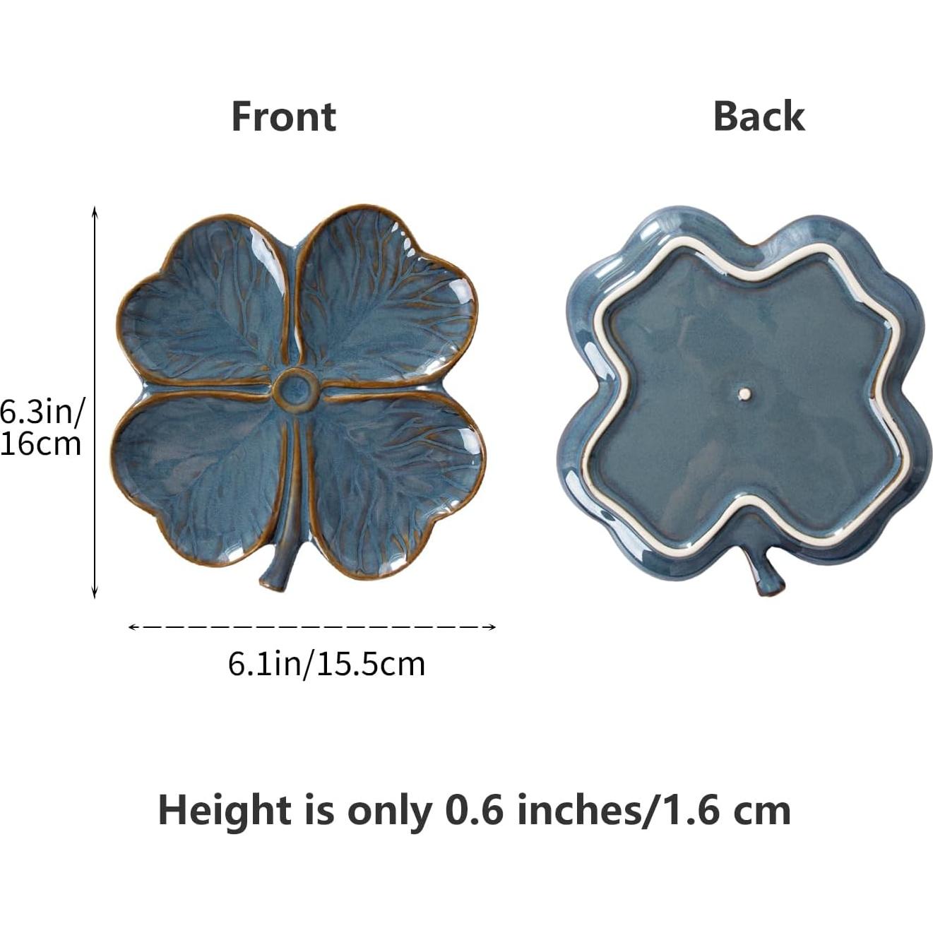 Soporte de Cuchara de Cerámica Dneuoir Trébol Azul 16x16.5cm