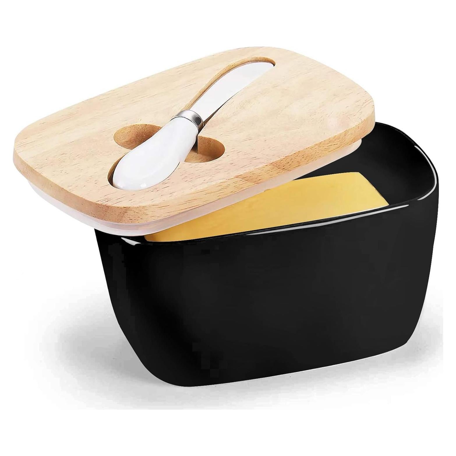 Plato de Cerámica para Mantequilla GDCZ con Tapa de Madera