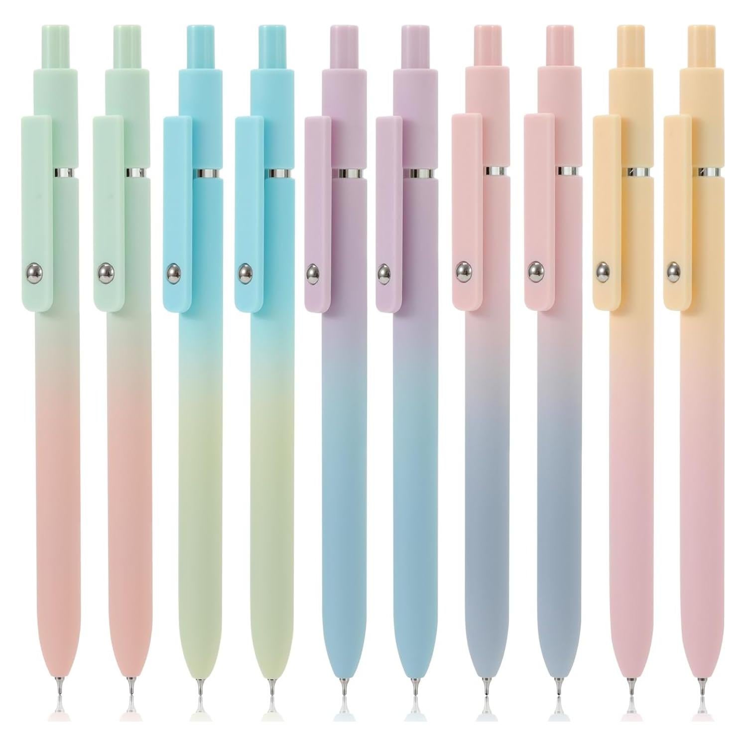 Bolígrafos de Gel FIOVER 10 Pcs Tinta Negra Punta Media 0.7mm