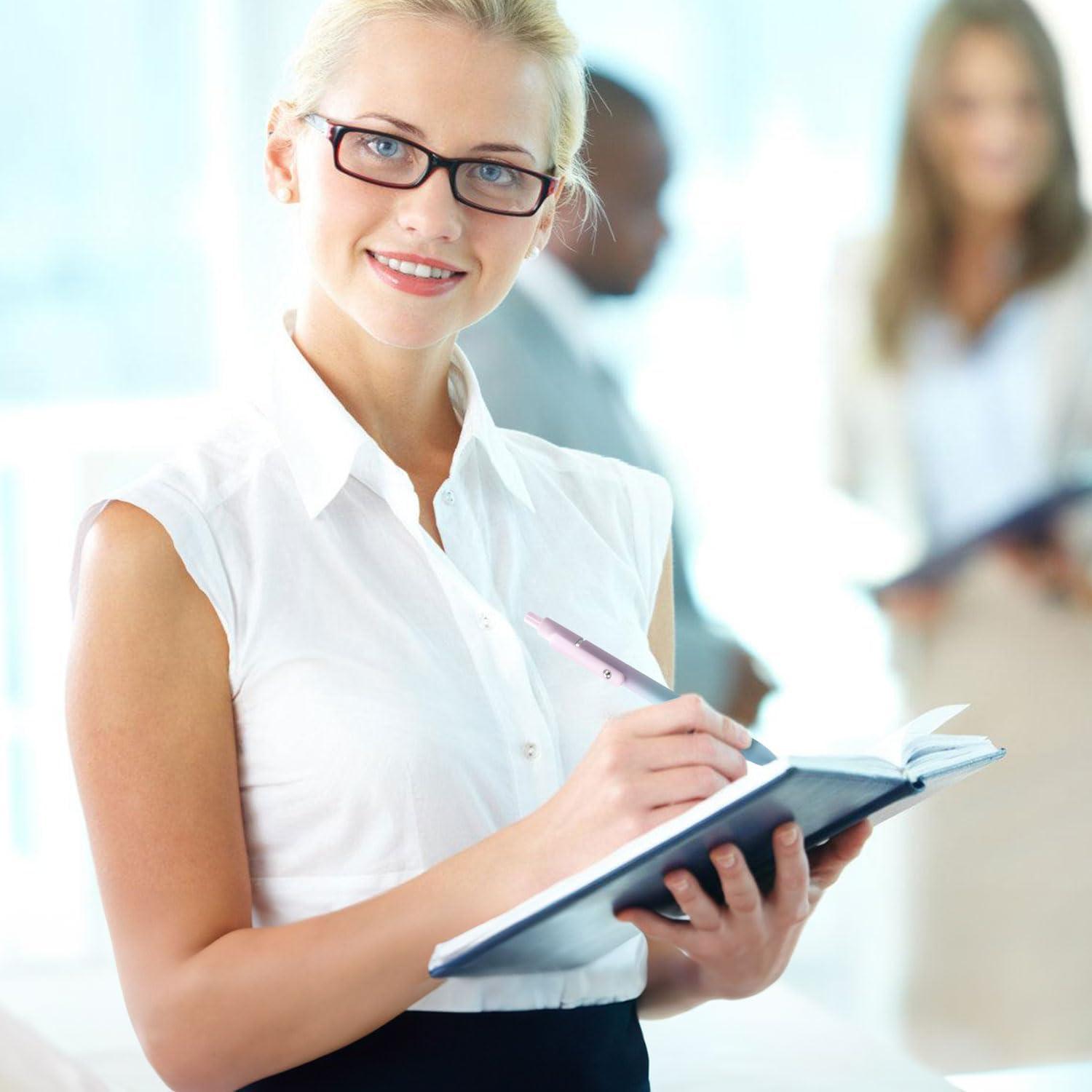 Bolígrafos de Gel FIOVER 10 Pcs Tinta Negra Punta Media 0.7mm