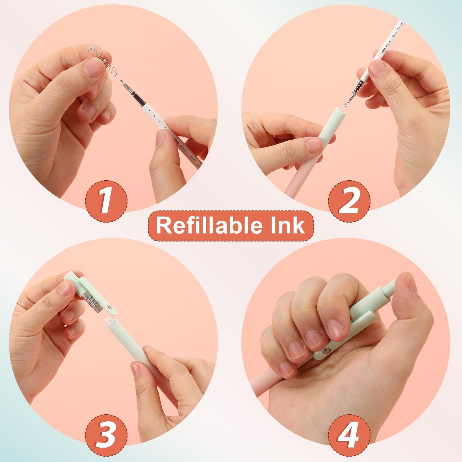 Bolígrafos de Gel FIOVER 10 Pcs Tinta Negra Punta Media 0.7mm