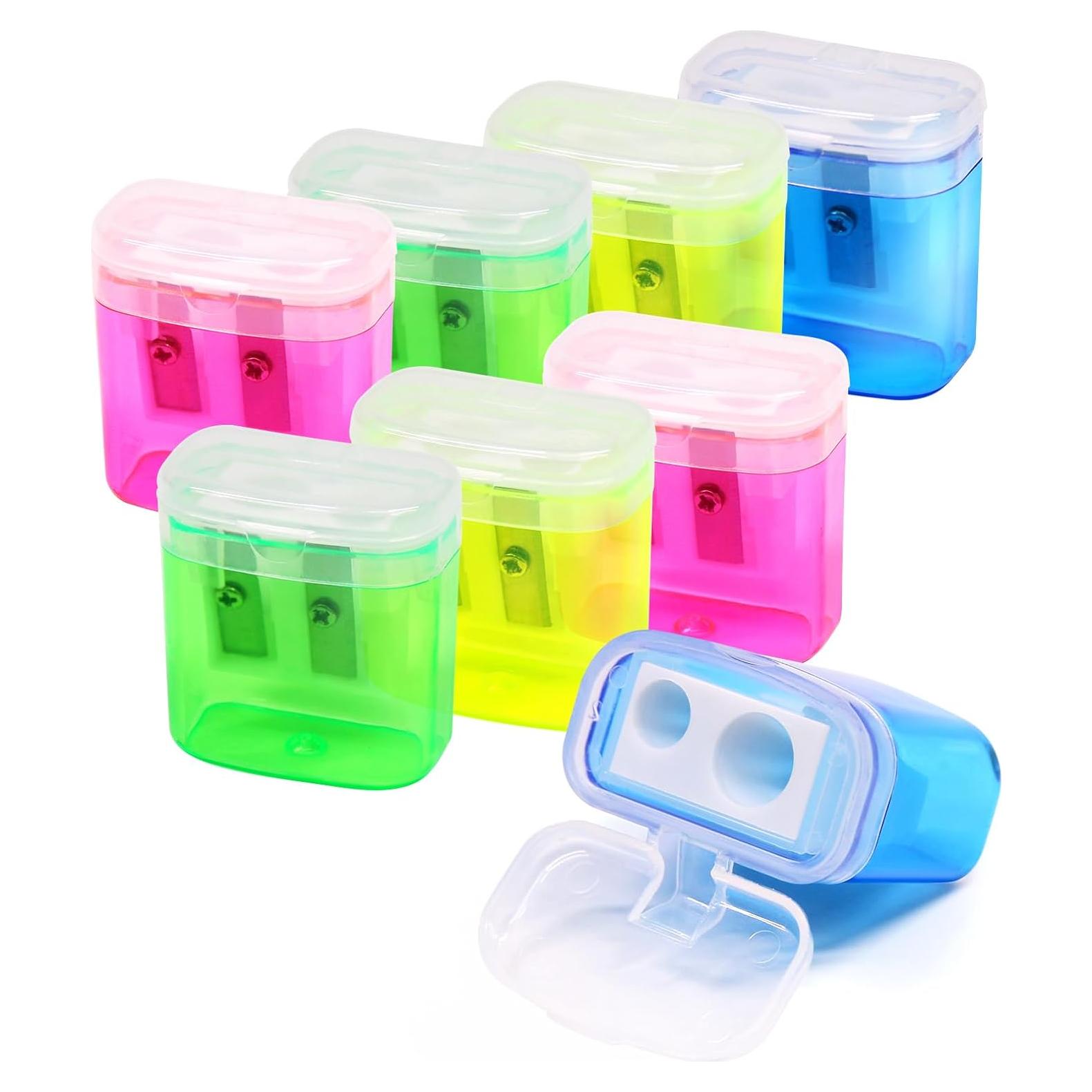 Afiladores de Lápiz Manuales ForTomorrow - Paquete de 8 Doble Orificio