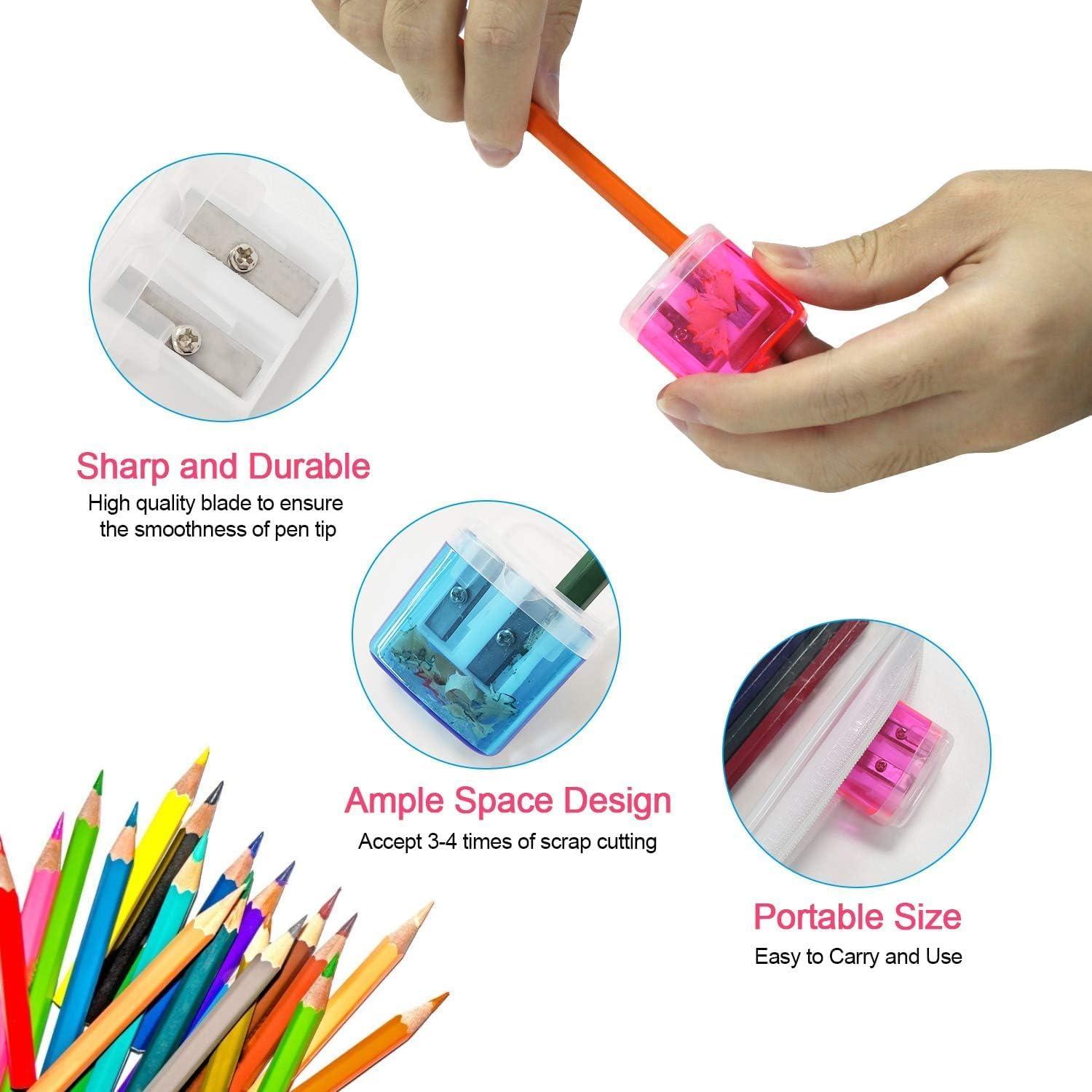 Afiladores de Lápiz Manuales ForTomorrow - Paquete de 8 Doble Orificio