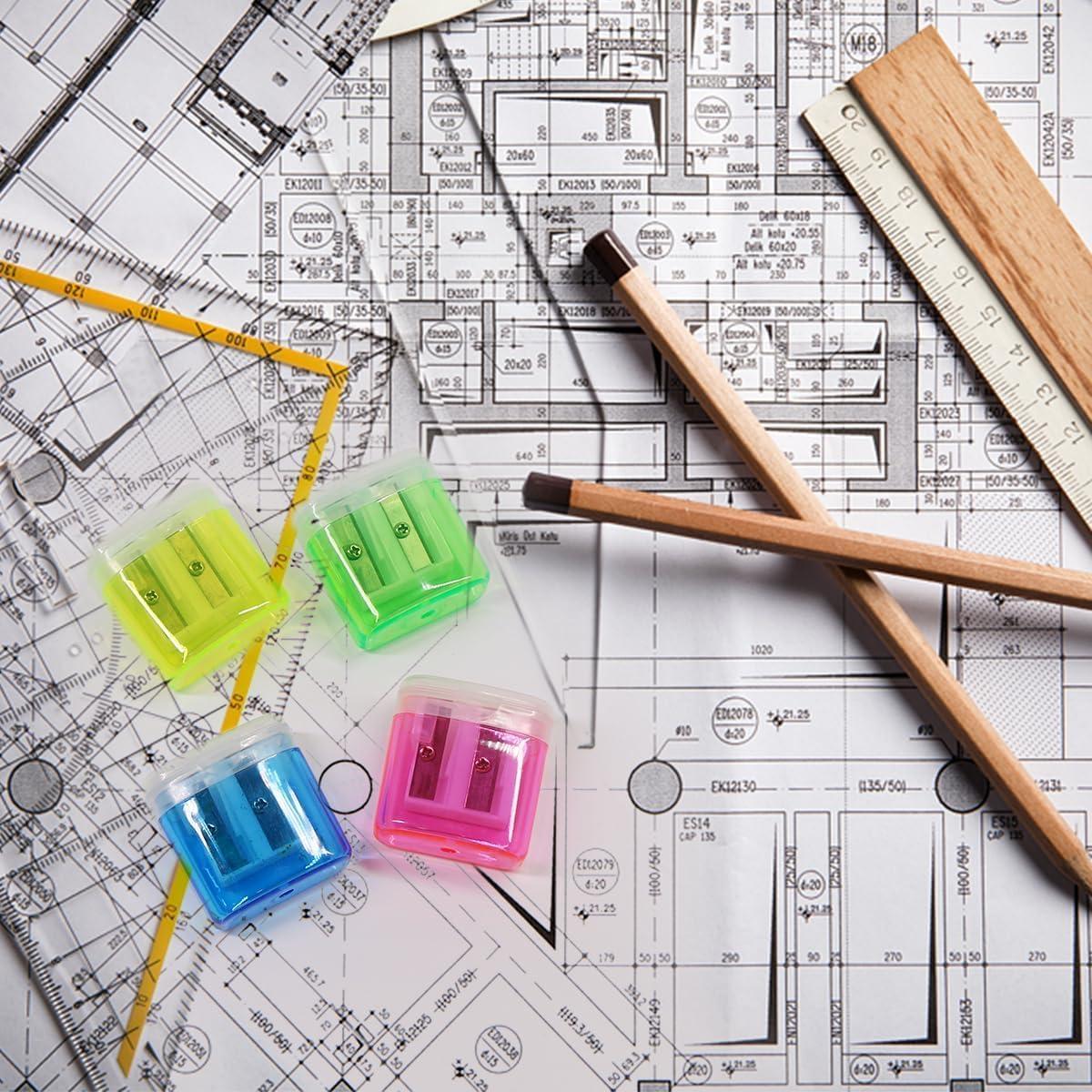 Afiladores de Lápiz Manuales ForTomorrow - Paquete de 8 Doble Orificio