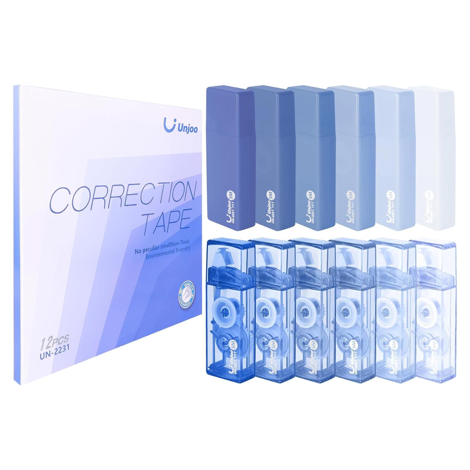 Cinta Correctora Unjoo Azul Gradiente 12 Piezas 5M x 0.5cm