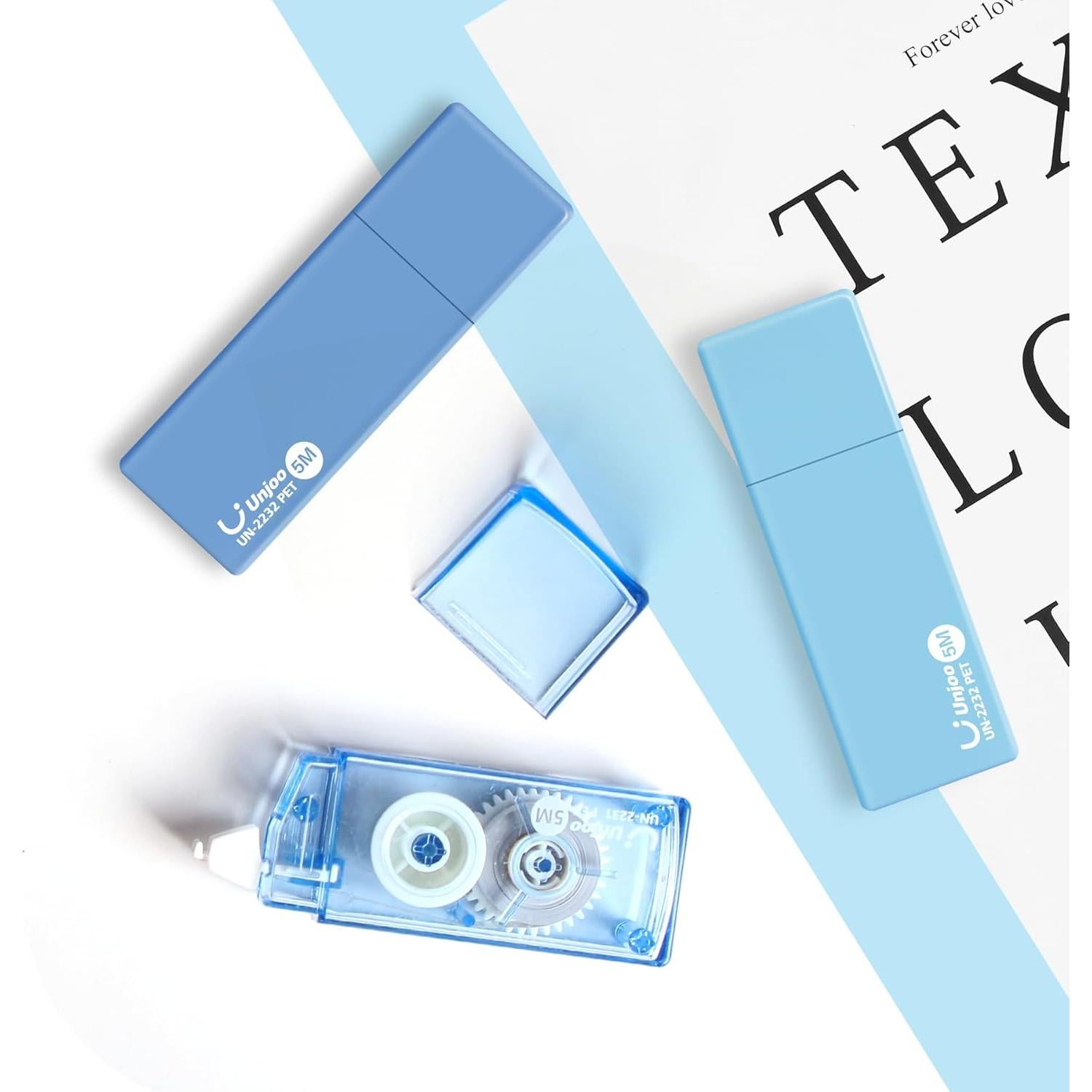 Cinta Correctora Unjoo Azul Gradiente 12 Piezas 5M x 0.5cm