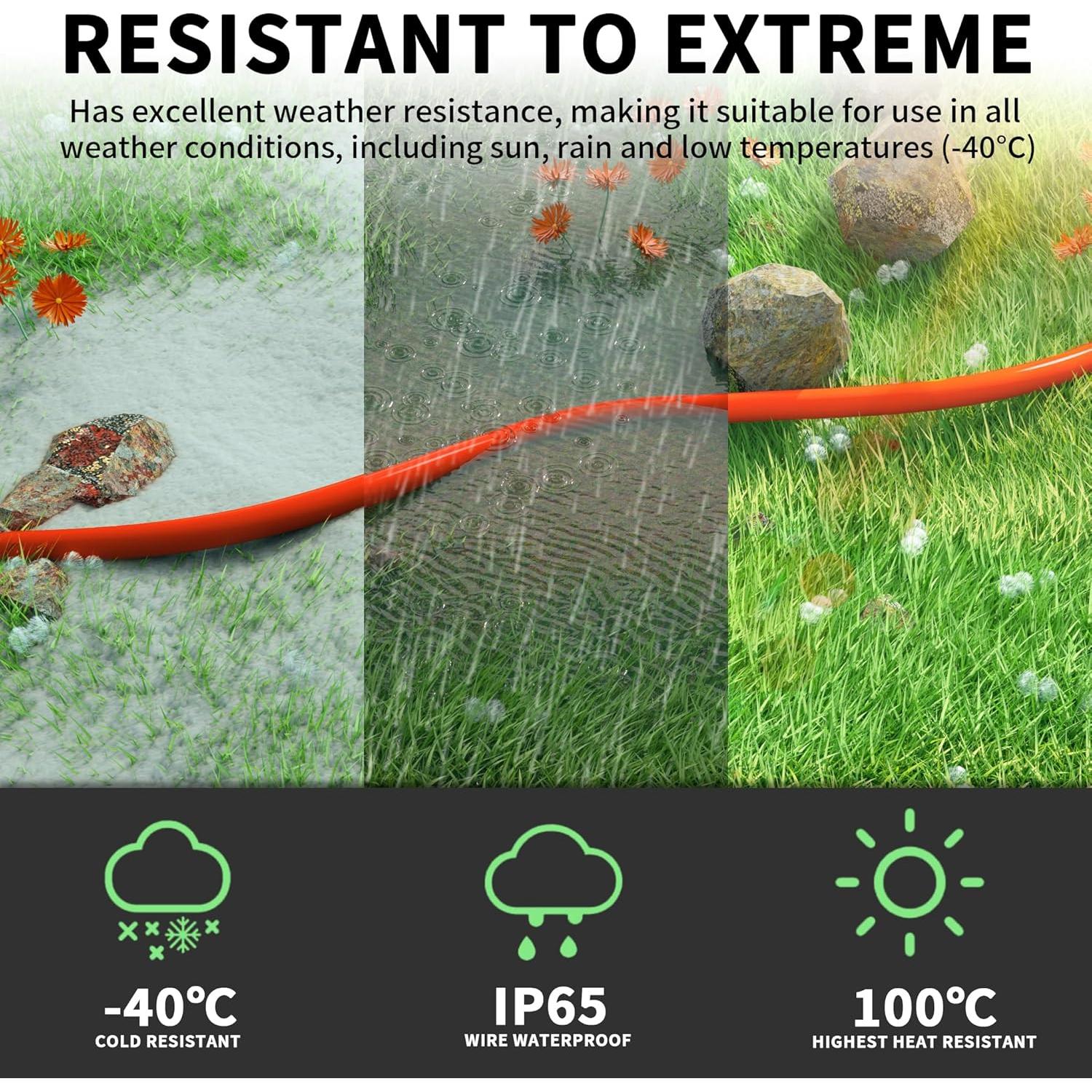 Cable de Extensión 12/3 POWGRN 1 Pie Naranja 3 Salidas