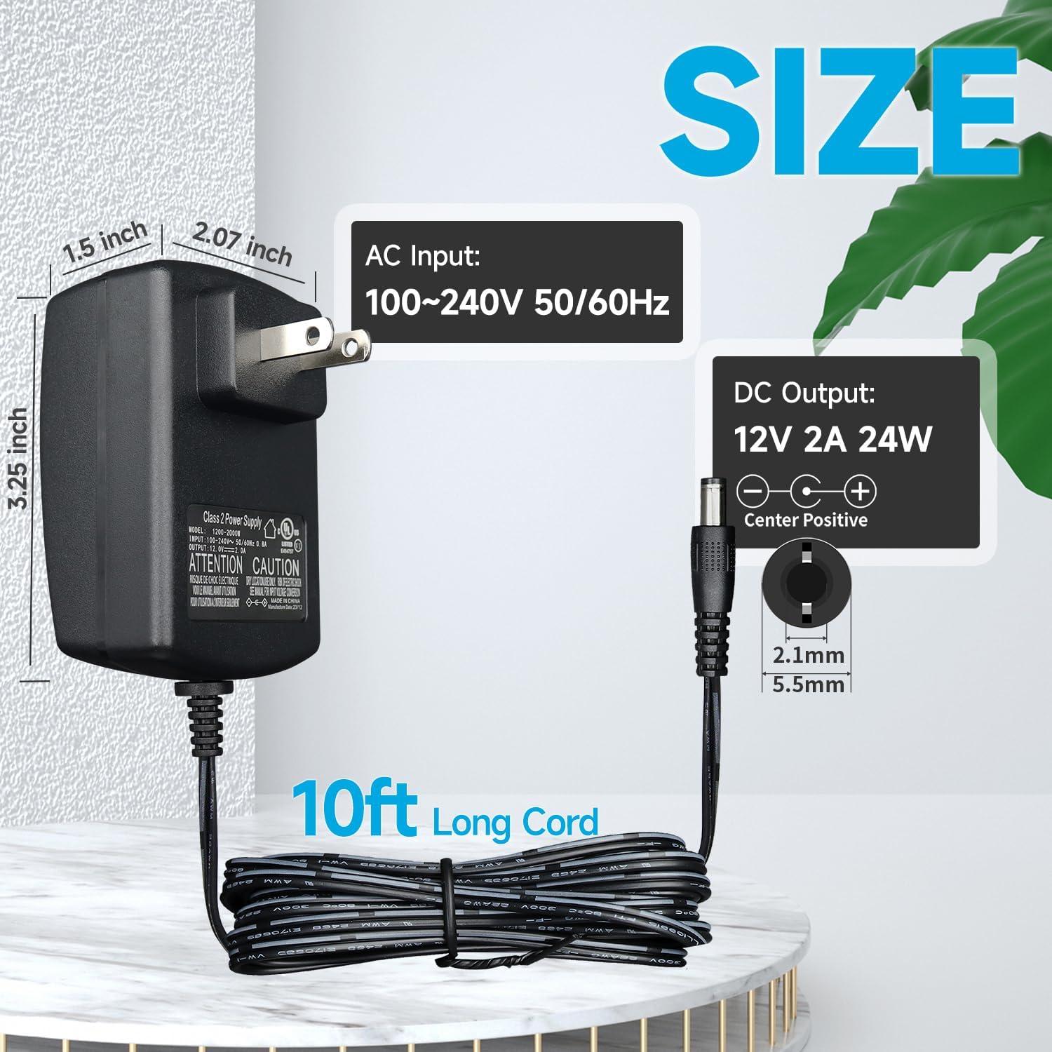 Adaptador de Alimentación 12V 2A ANLINK 3m para LED y CCTV