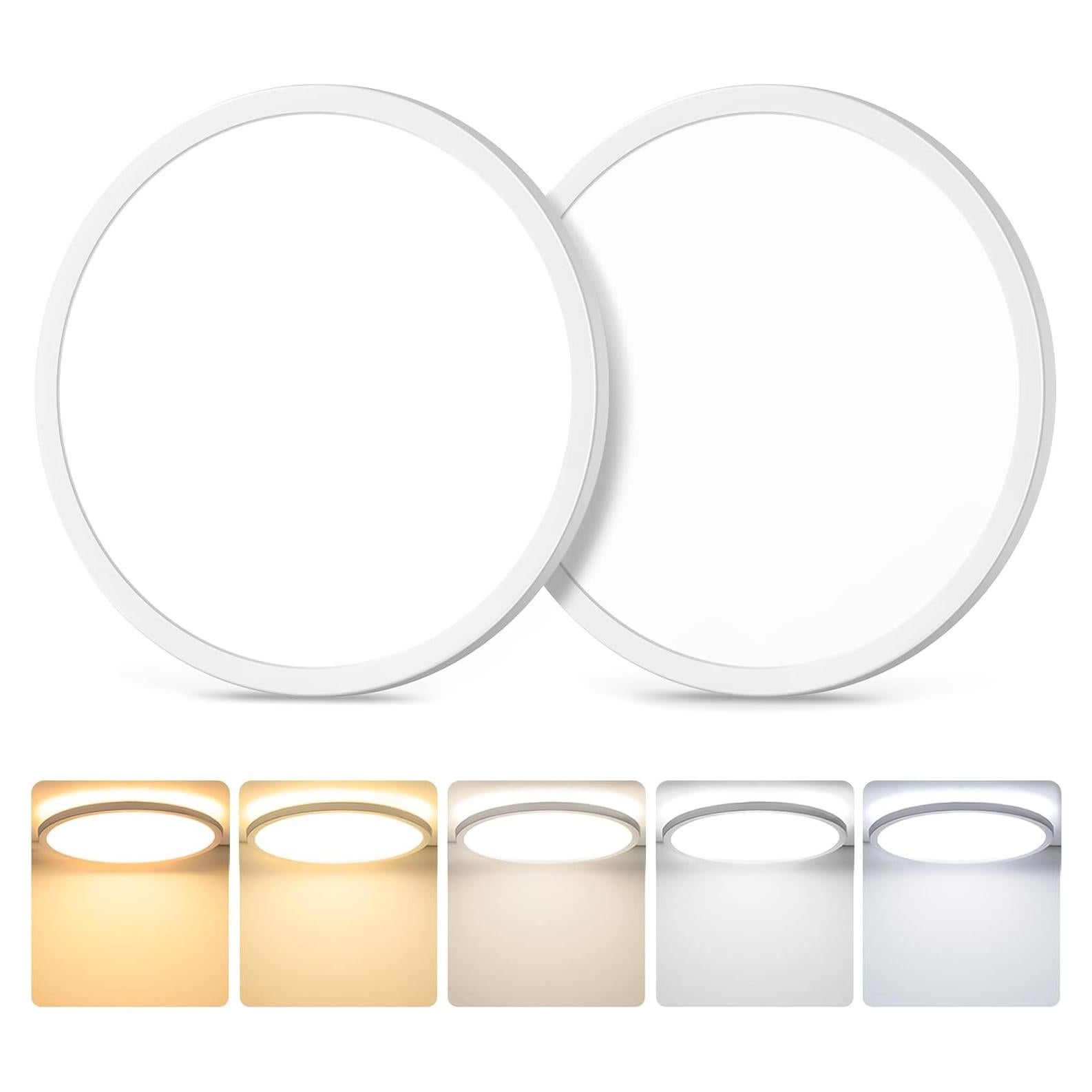 Paquete de 2 luces de techo LED GoBright 20W 2600LM 5CCT