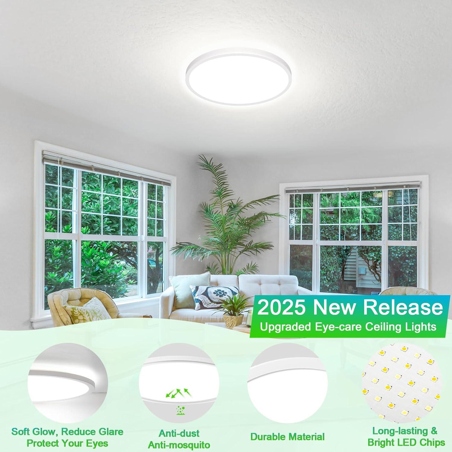 Paquete de 2 luces de techo LED GoBright 20W 2600LM 5CCT