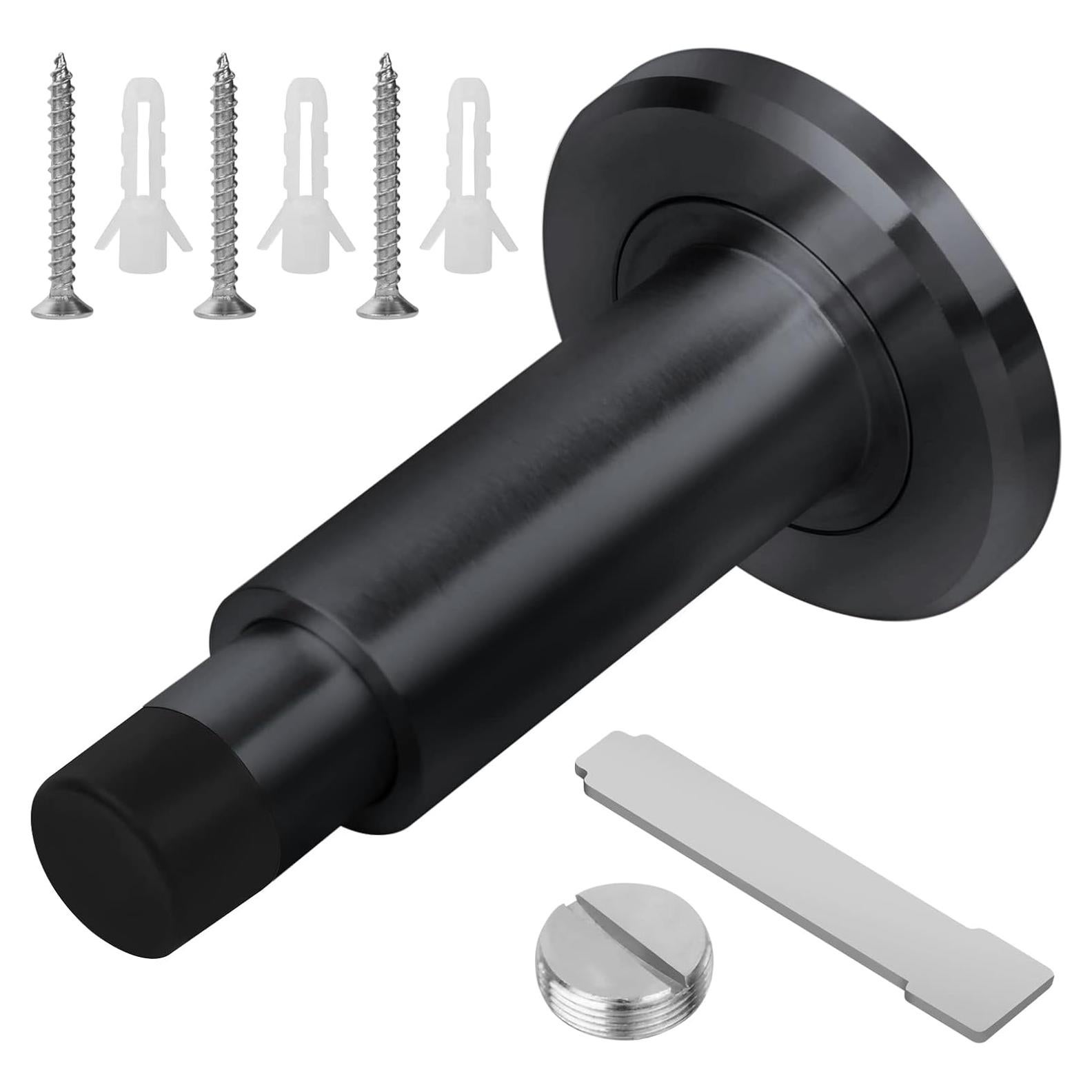 Tope de puerta ajustable Hommyzone acero inoxidable 304 negro