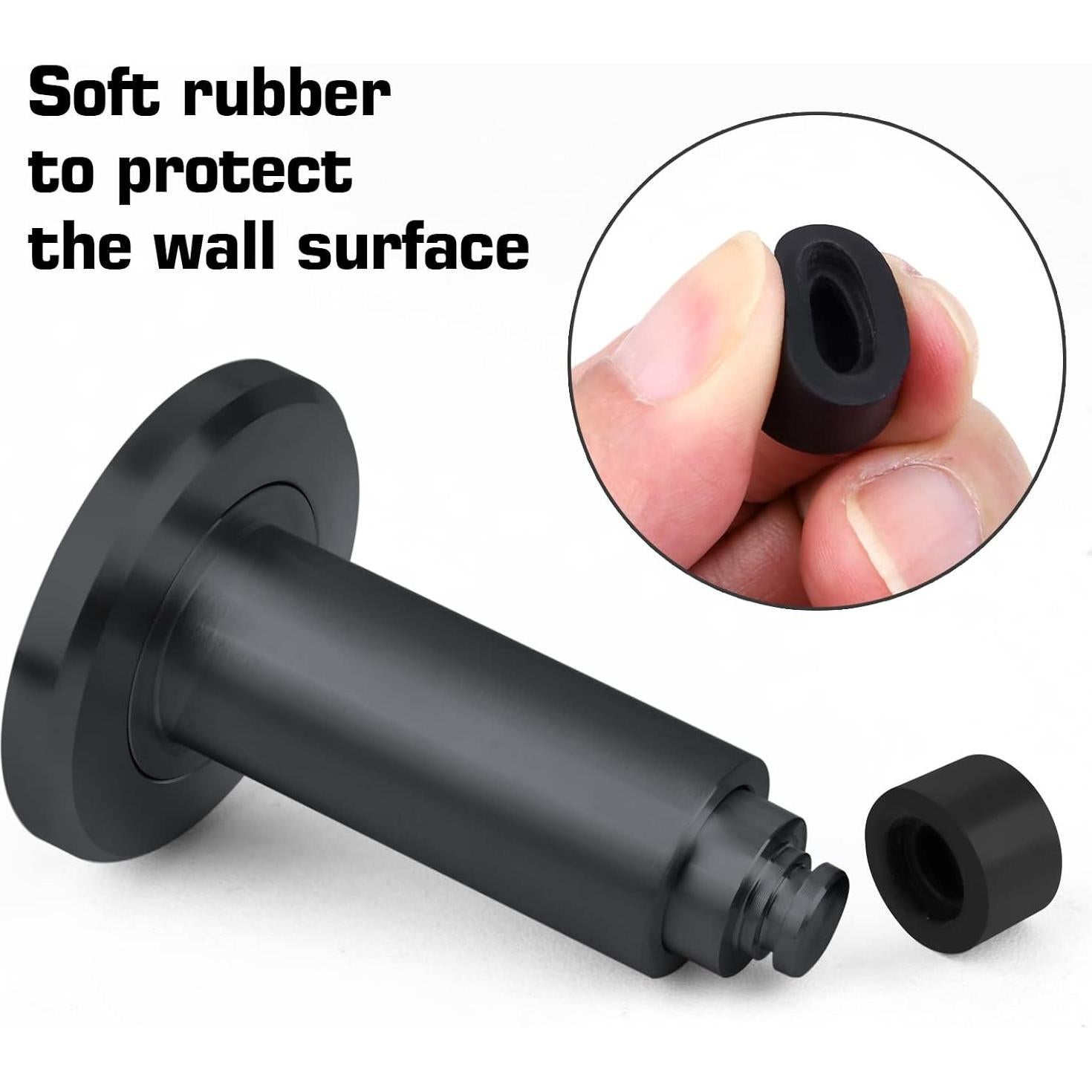 Tope de puerta ajustable Hommyzone acero inoxidable 304 negro