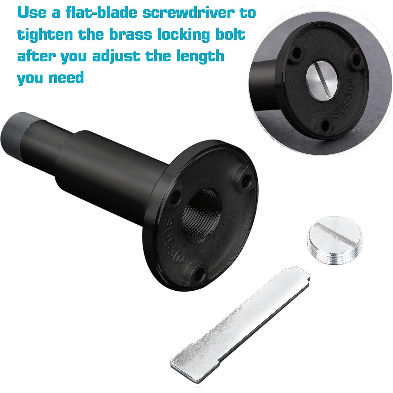 Tope de puerta ajustable Hommyzone acero inoxidable 304 negro