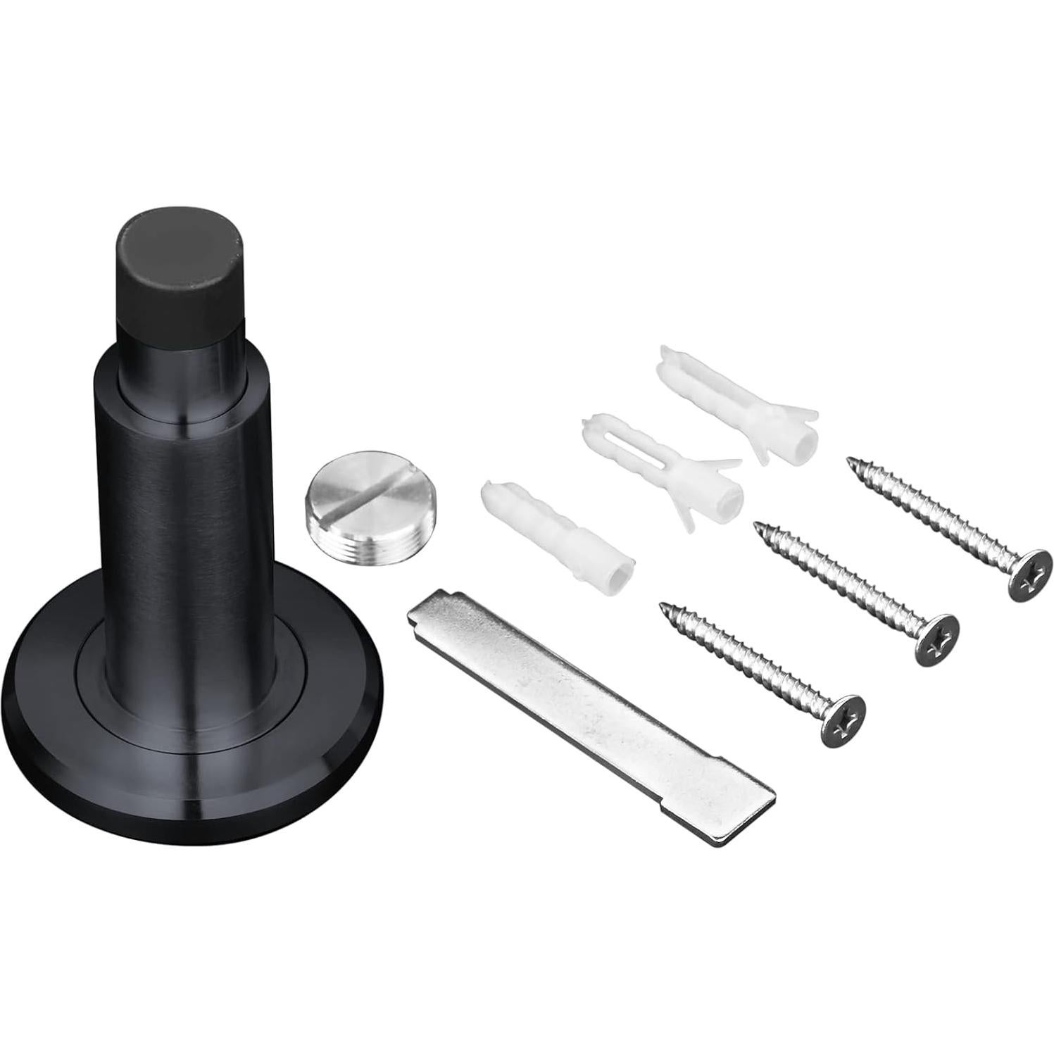 Tope de puerta ajustable Hommyzone acero inoxidable 304 negro