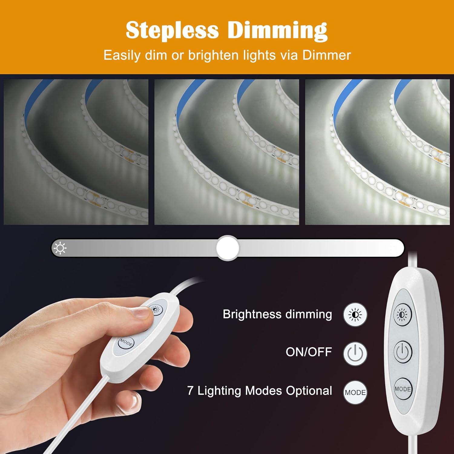 Tira de Luz LED COB 5m QooWare 6500K Regulable 910 LEDs