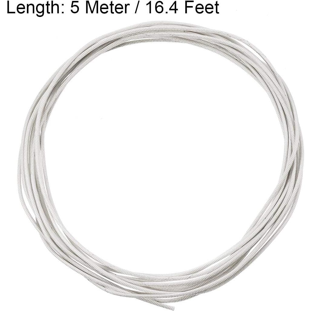 Manga de Aislamiento Trenzada uxcell 5m 1mm Fibra de Vidrio Beige