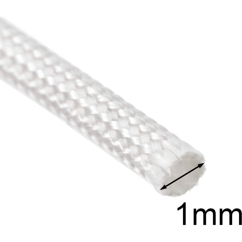 Manga de Aislamiento Trenzada uxcell 5m 1mm Fibra de Vidrio Beige