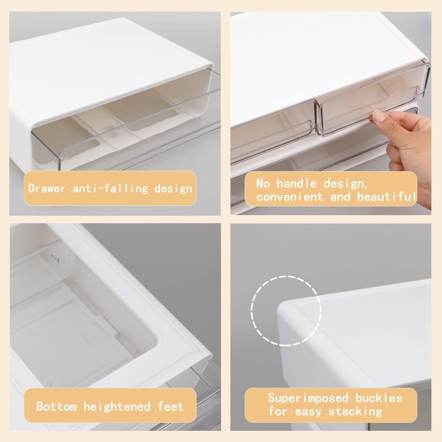 Organizador de Escritorio Zyners Blanco 3 Cajones Apilables