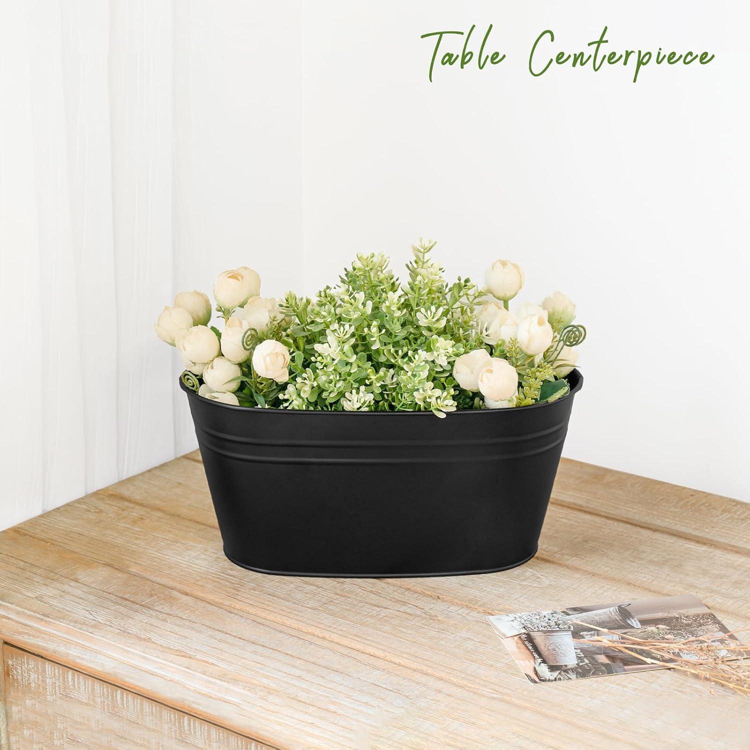 Macetas colgantes de hierro Dahey para barandilla, 3 piezas