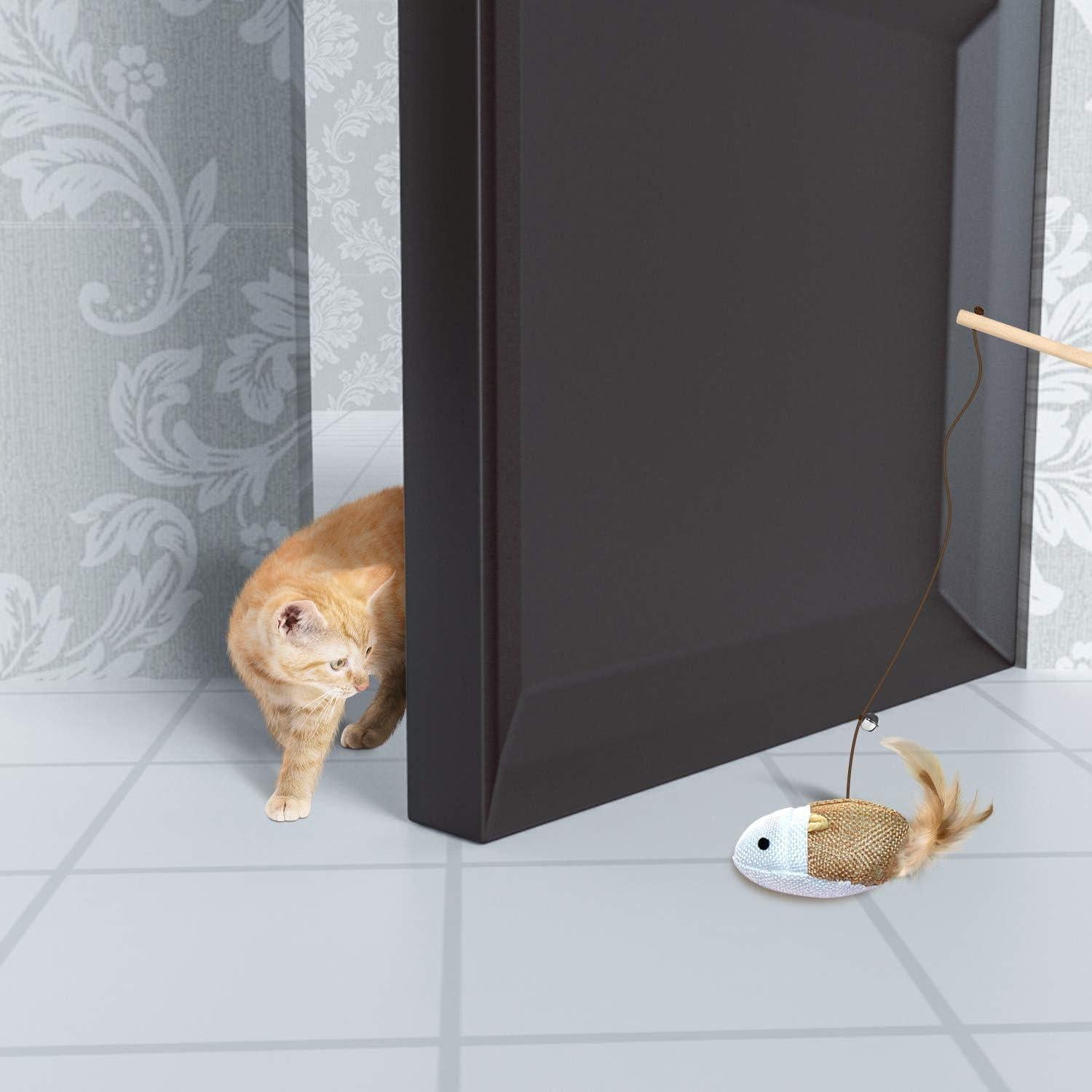 Juguete de Varita para Gatos KABB - 3 Piezas 40 cm con Hierba Gatera