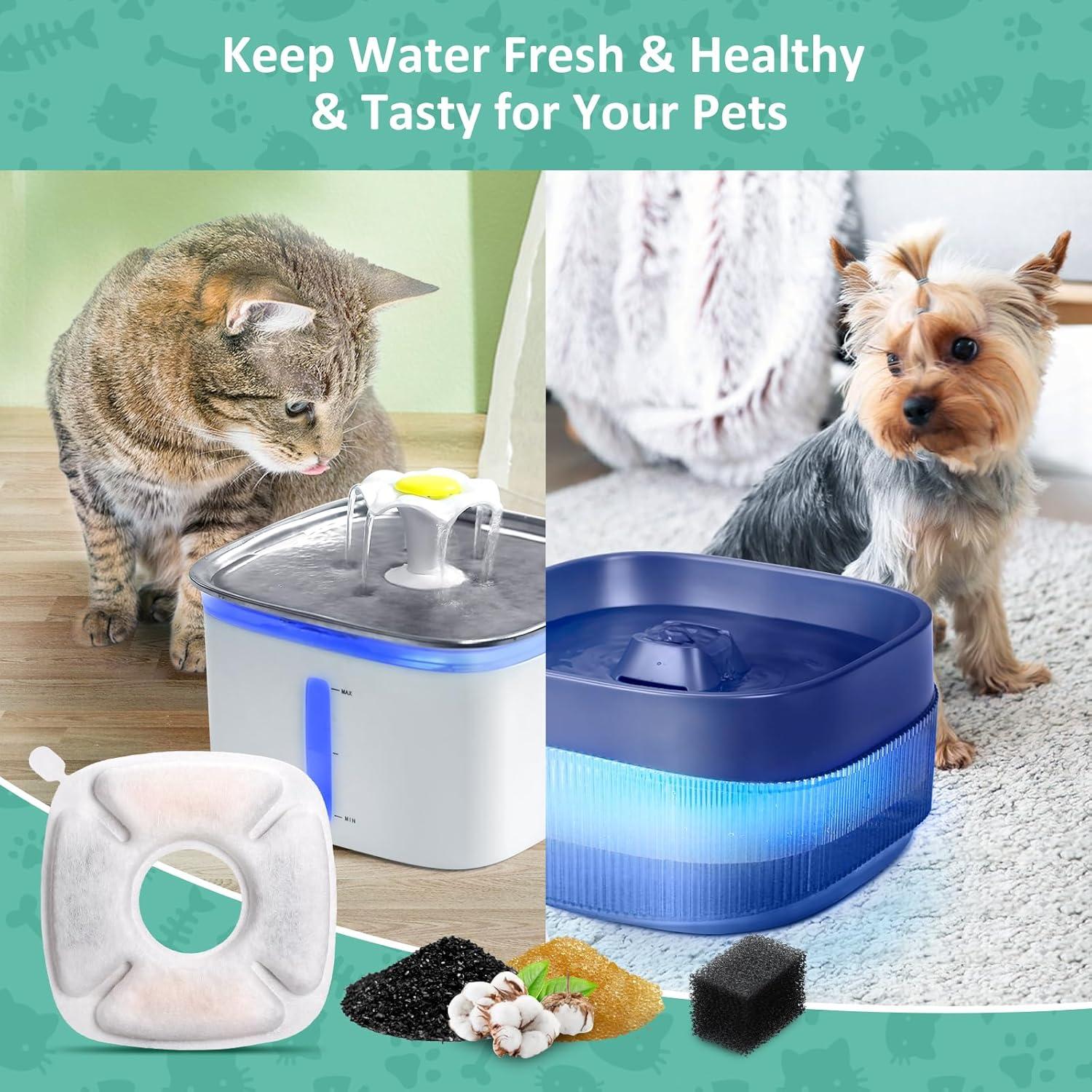 Juego de 4 Filtros y Esponjas BFLICROY para Fuente de Mascotas