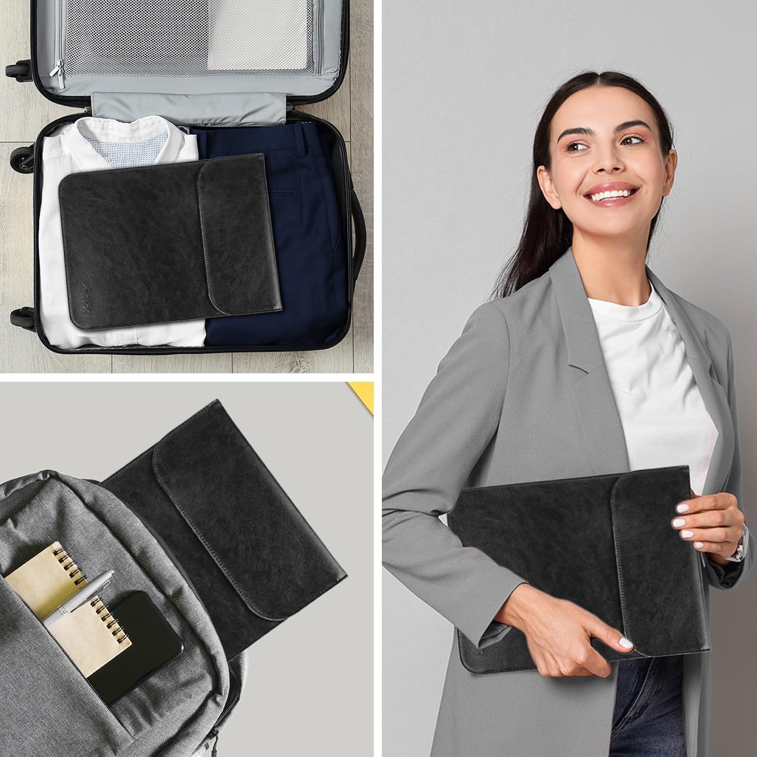 Funda para Laptop Allinside Negra 11-12" PU Cuero Resistente