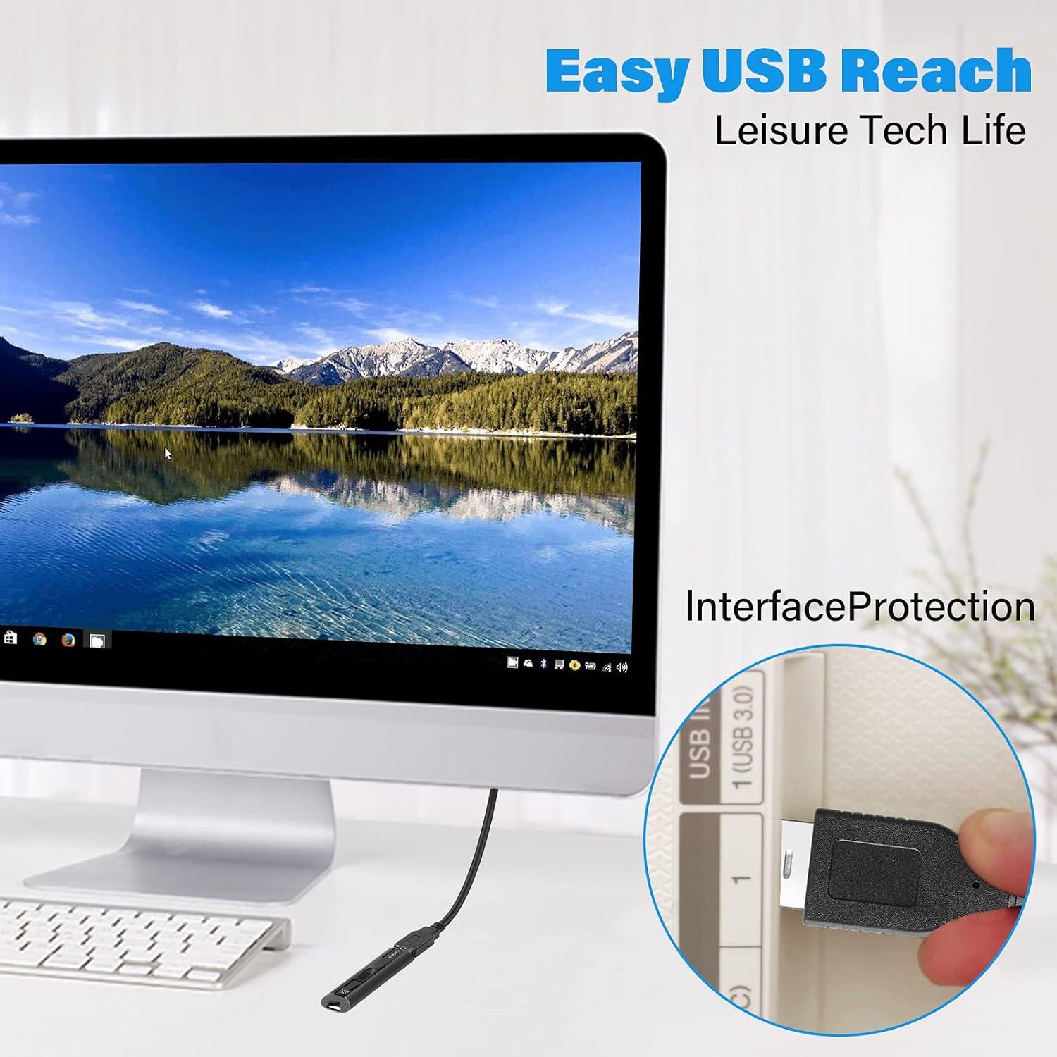 Cable de Extensión USB 3.0 PASOW Macho a Hembra 30.48 cm - 2 Unidades