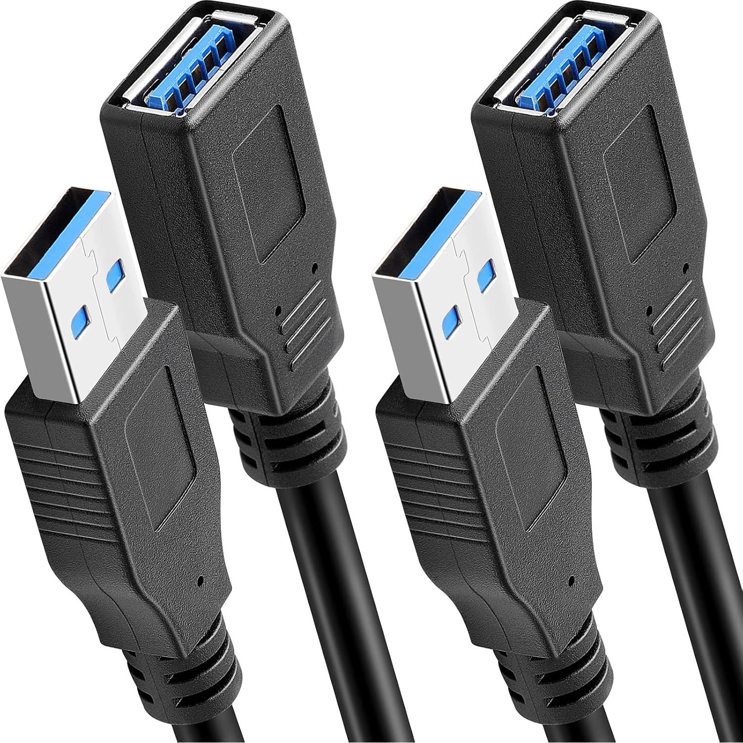 Cable de Extensión USB 3.0 PASOW Macho a Hembra 30.48 cm - 2 Unidades
