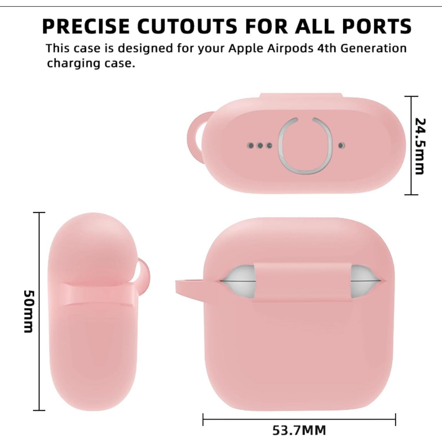 Funda de Silicona Rosa para AirPods 4ta Generación Linsaner