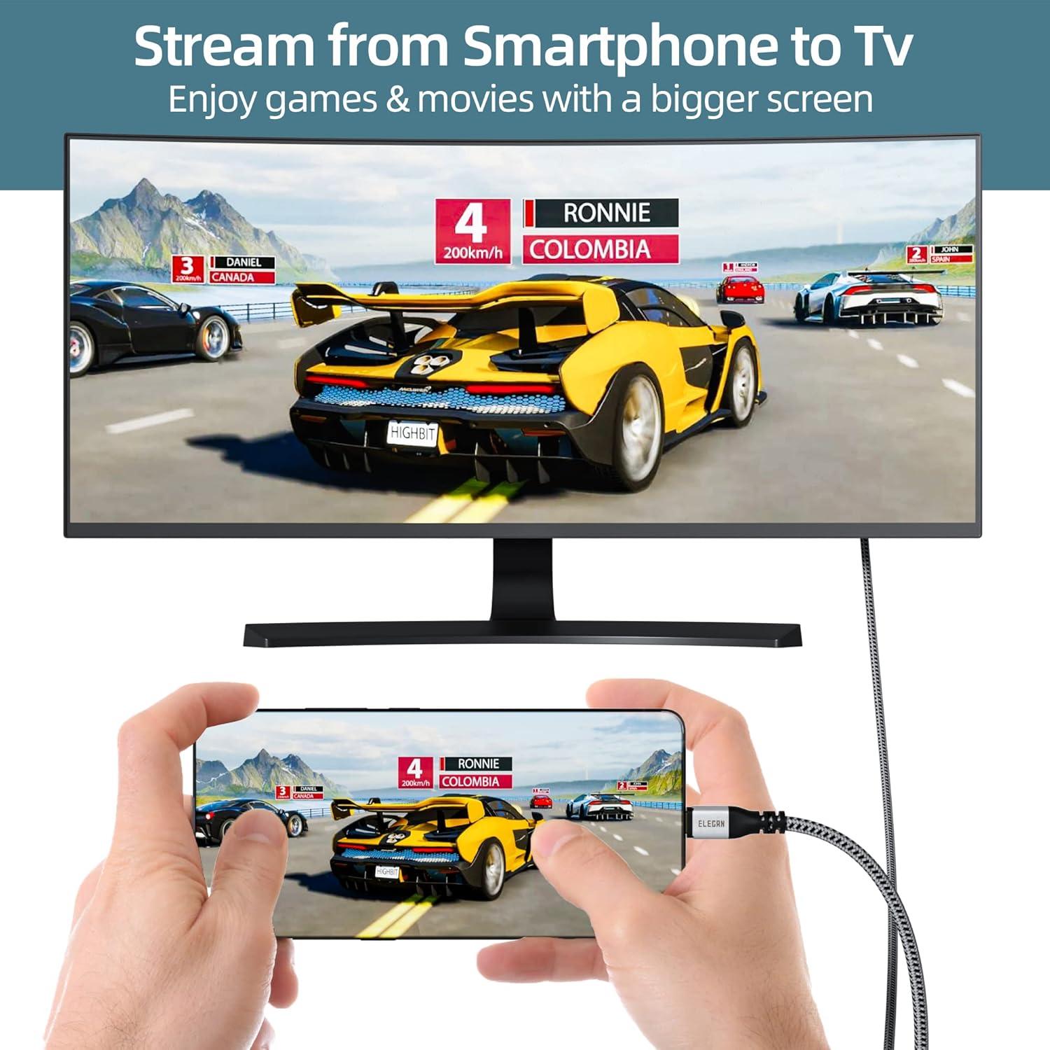 Cable USB C a HDMI Elecan 0.91m 4K@60Hz Alta Velocidad